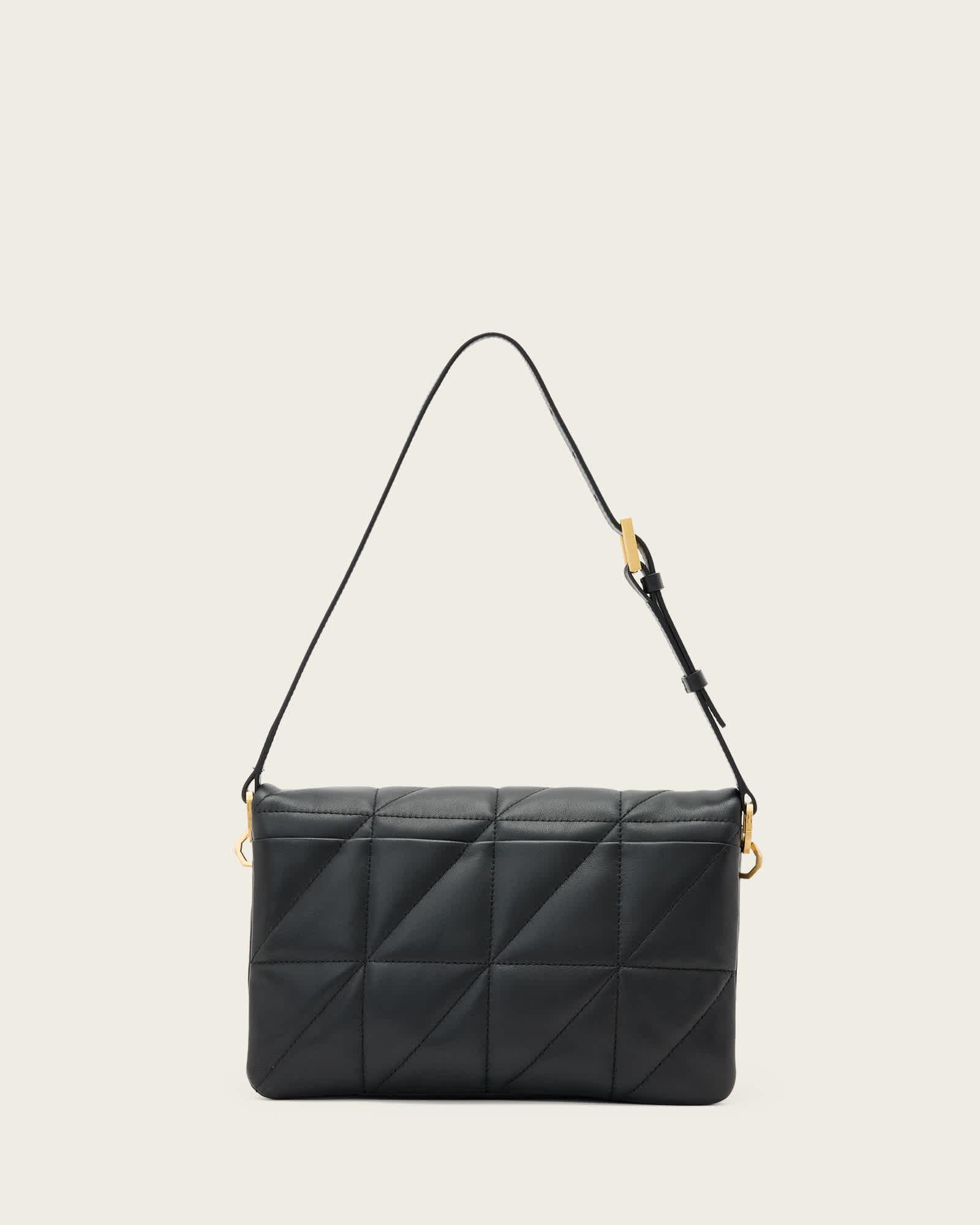 Ondine Quilted Leather Shoulder Bag Black | ALLSAINTS US Product Image