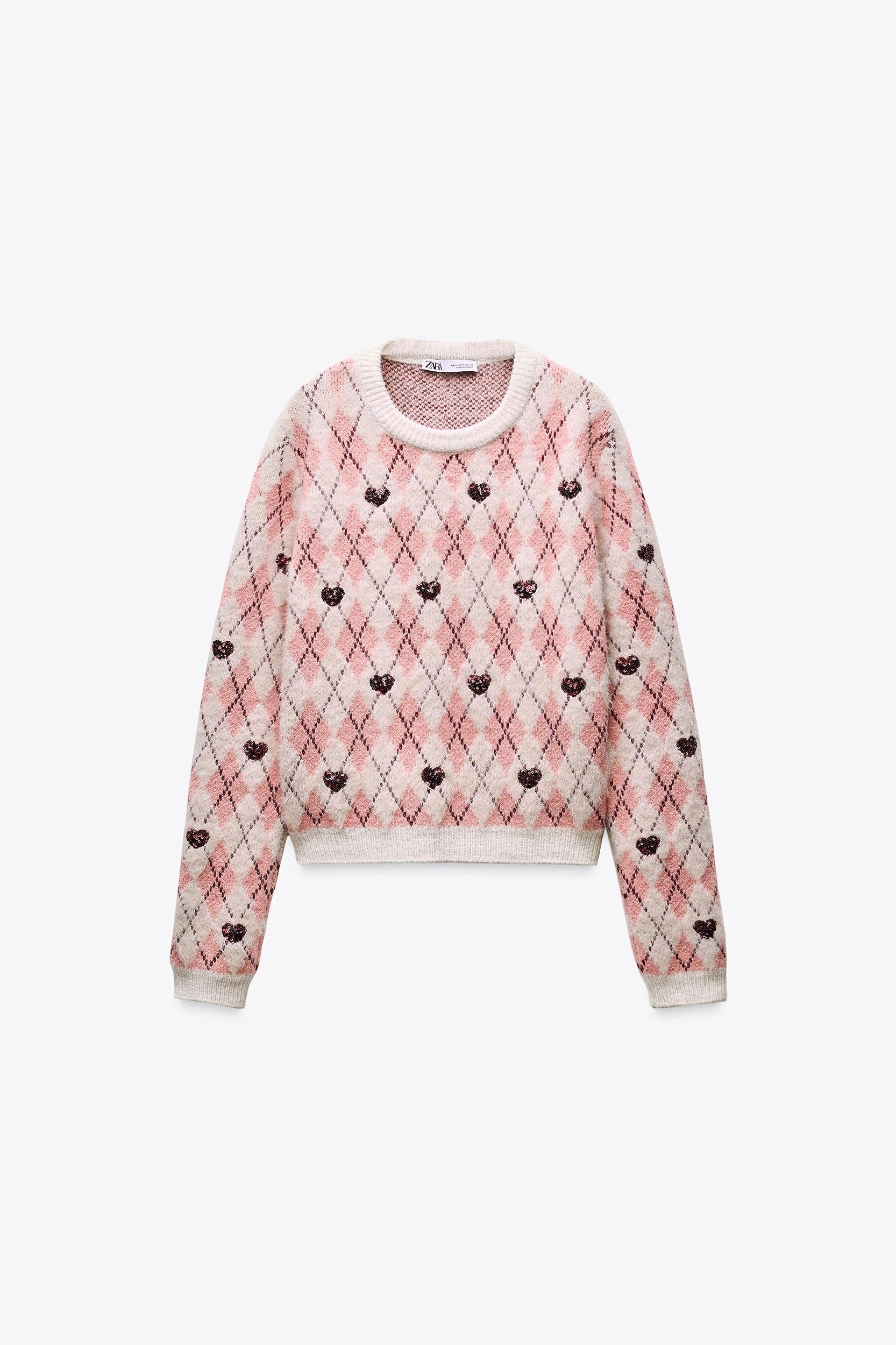 HEART JACQUARD KNIT SWEATER Product Image