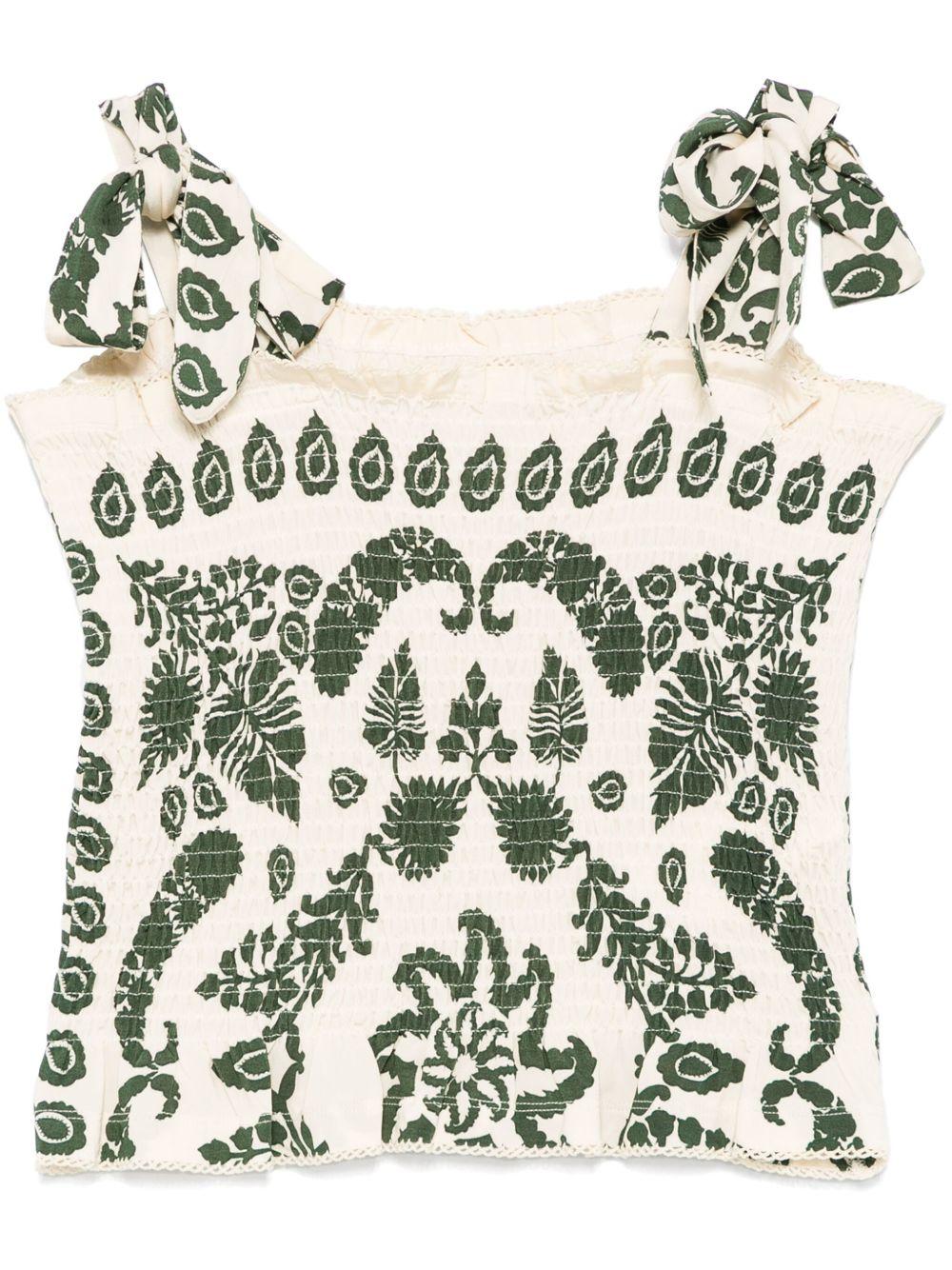 floral-print smocked top Product Image