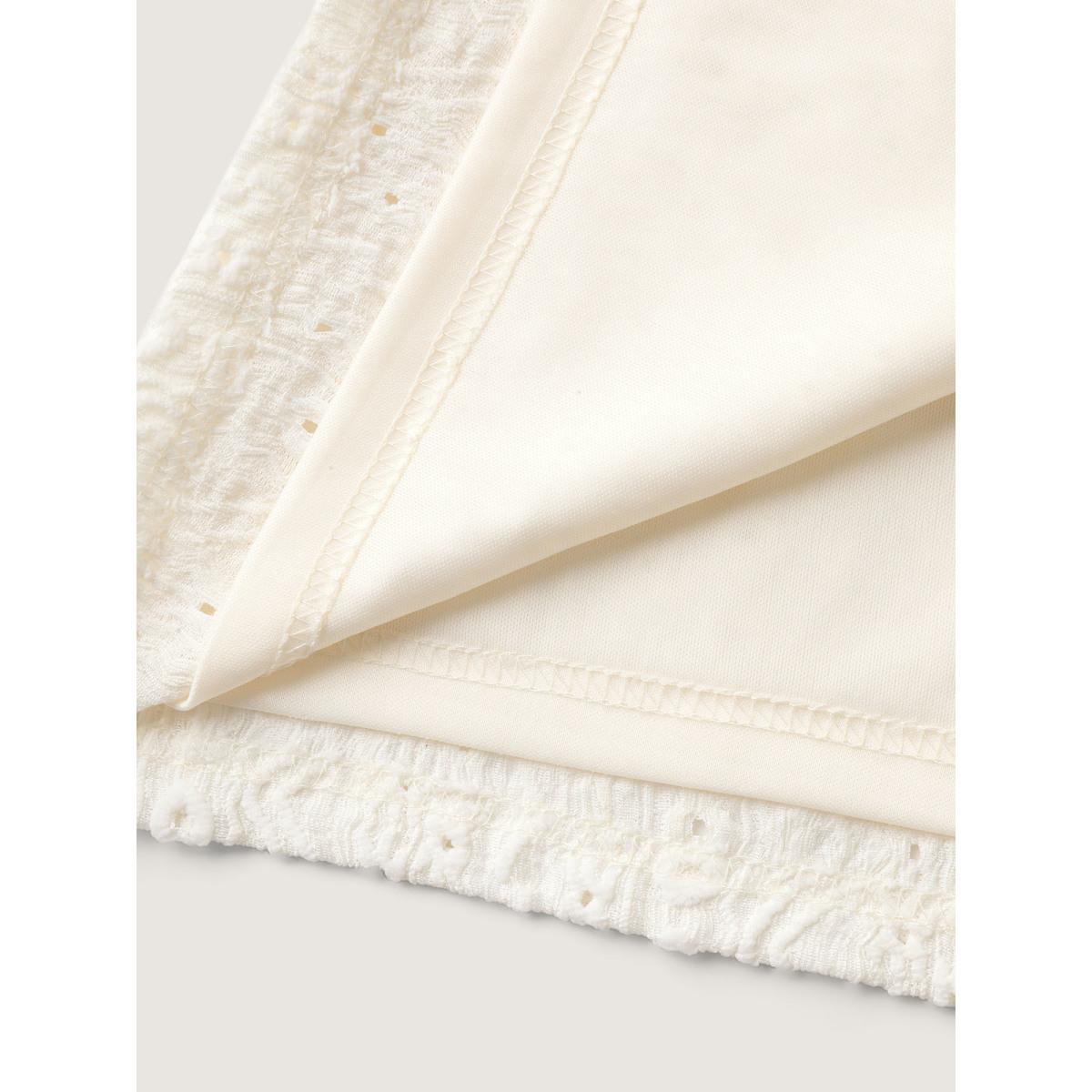 Plus Size Textured Pleated Front Button Tank Top Women Ivory Leisure Button V-neck Casual Tank Tops Camis BloomChic 18-20/2X Product Image