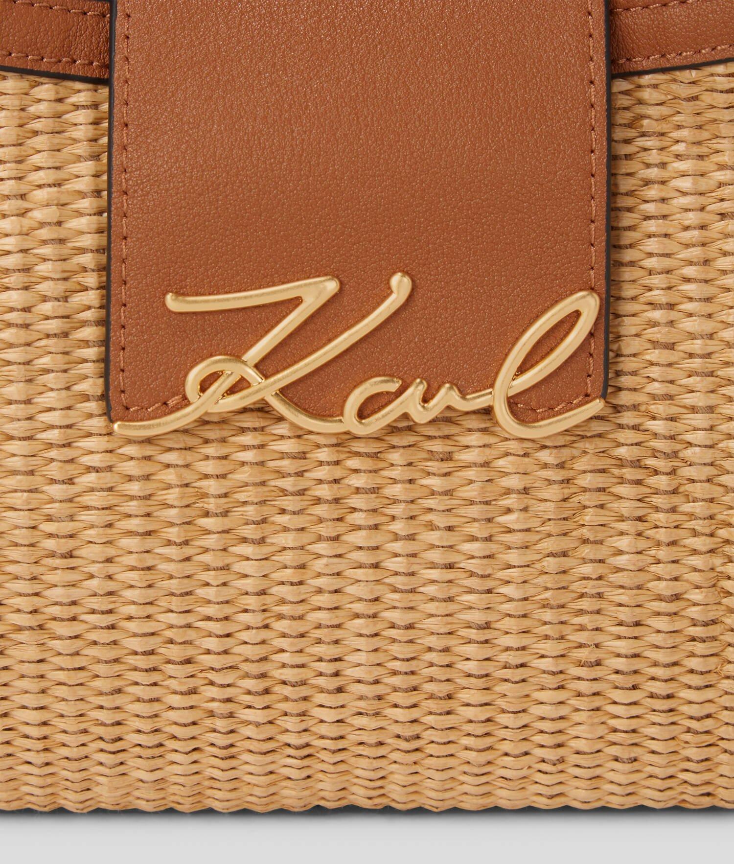 K/SIGNATURE SMALL RAFFIA SHOULDER BAG Product Image