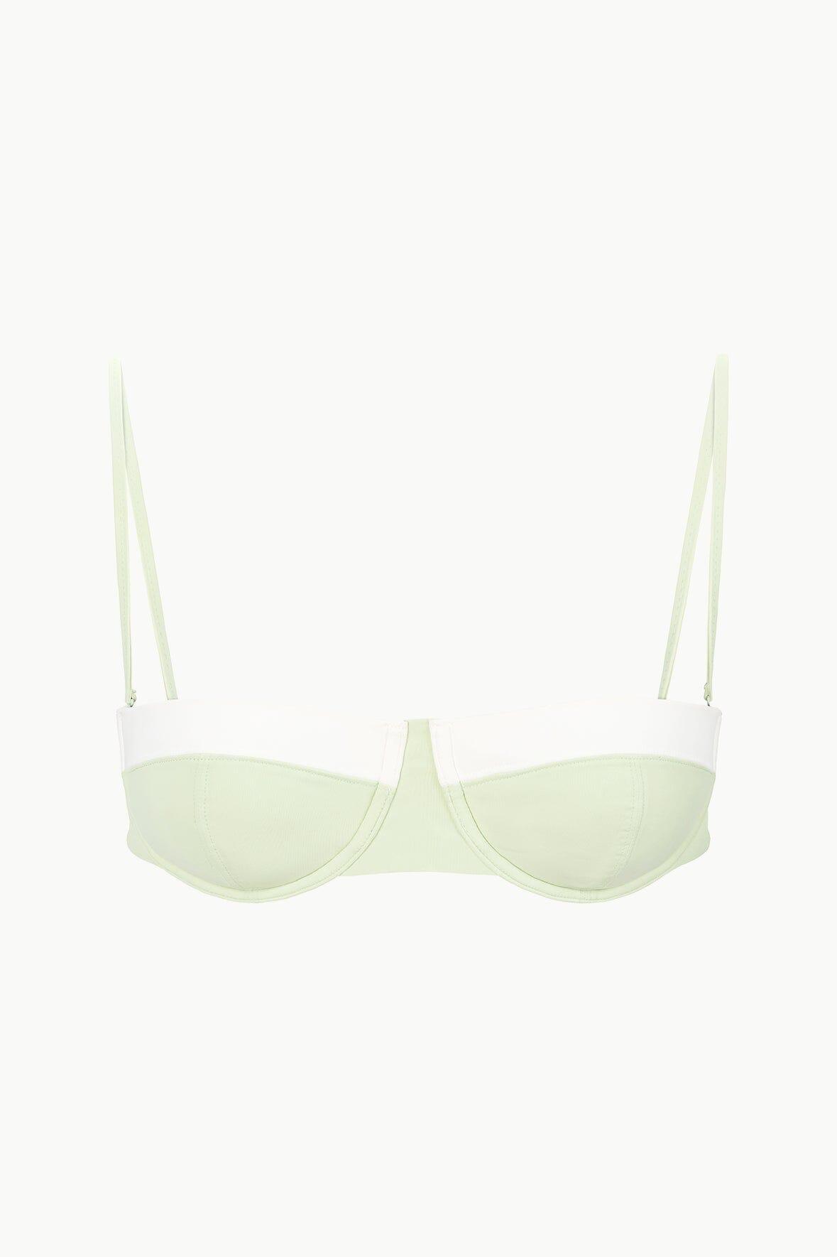 JO BALCONETTE BIKINI TOP | PALE JADE WHITE Product Image