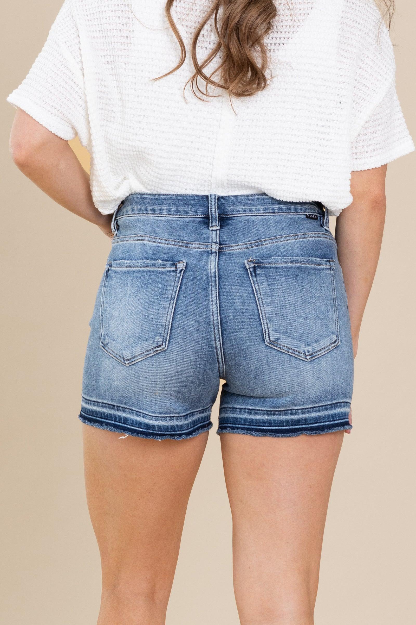 Risen Release Hem Lightly Distressed Shorts Product Image