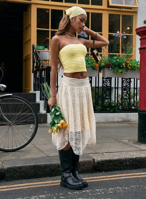 Enslee Midi Skirt Cream Product Image