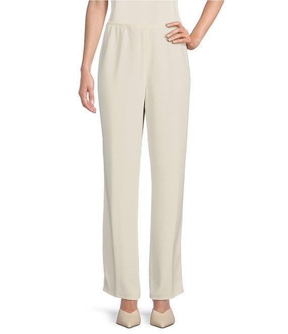Caroline Rose Matte Crepe Pull-On Straight Leg Pants Product Image