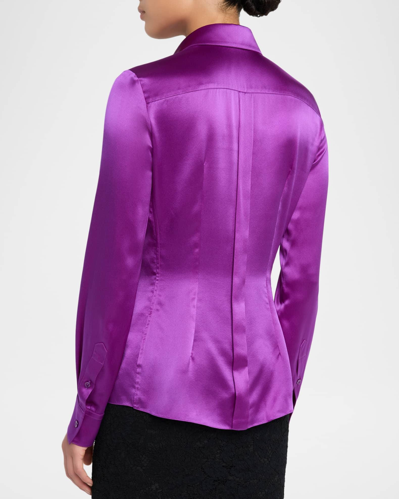 Silk Slim Button-Down Shirt Product Image