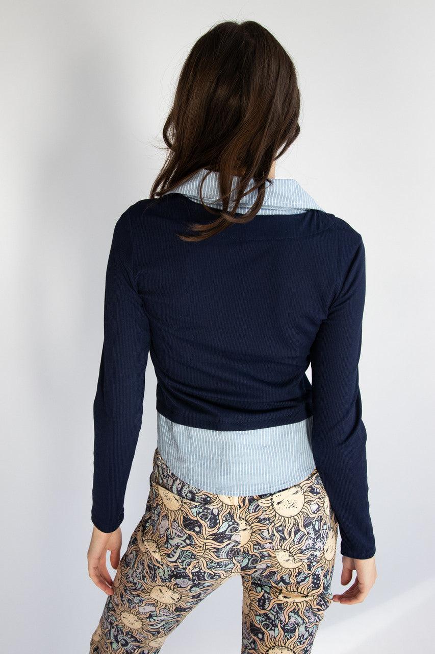 Layered Sweater Blouse Top Product Image