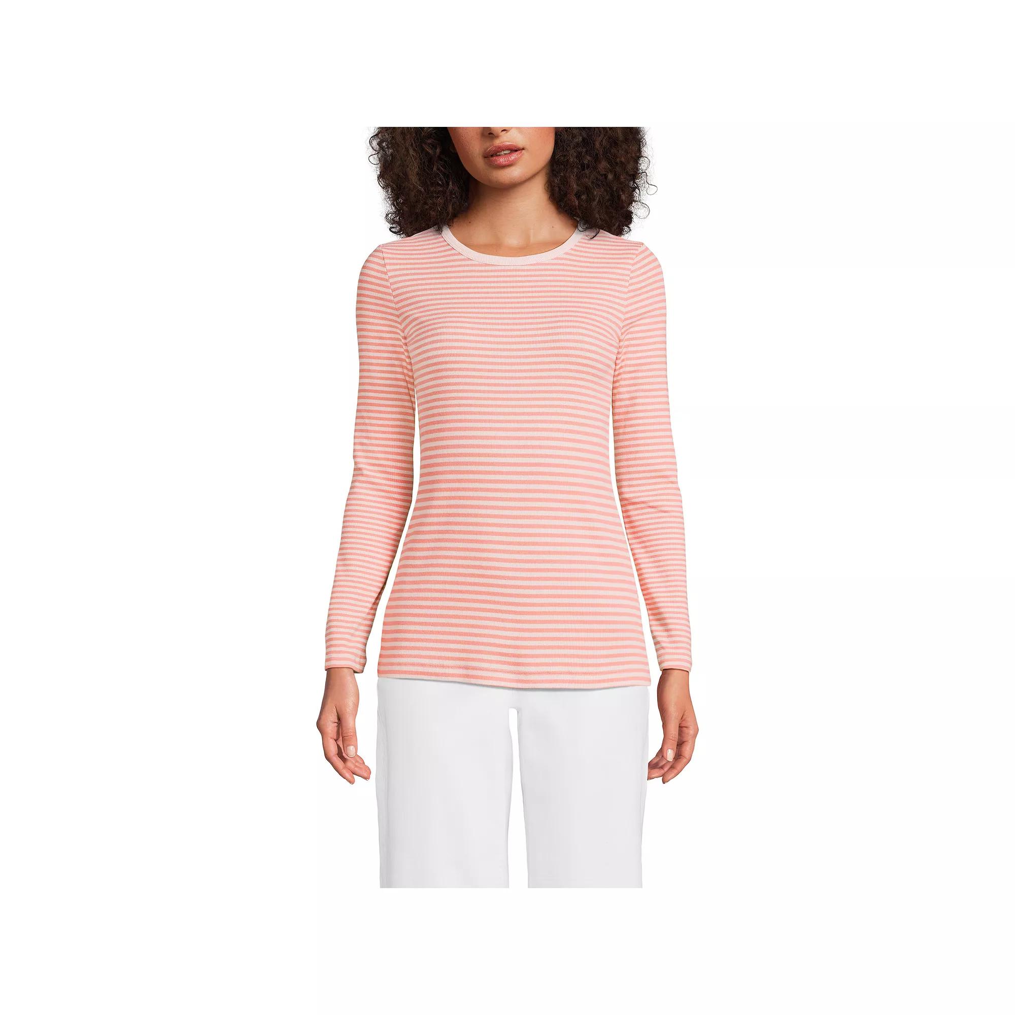 Women's Tall Lands' End Long Sleeve Micro Rib Tee,  Product Image