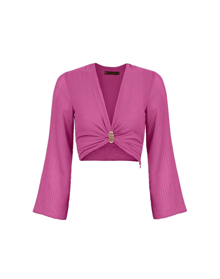 Lucie Long Sleeve Blouse - French Rose Product Image
