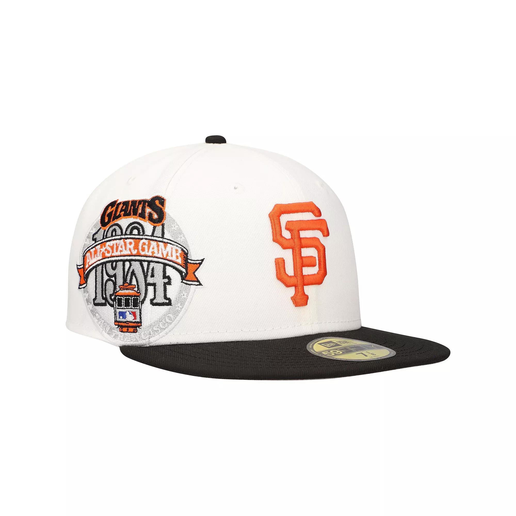 Men's New Era White/Black San Francisco Giants Major Sidepatch 59FIFTY Fitted Hat,  Product Image