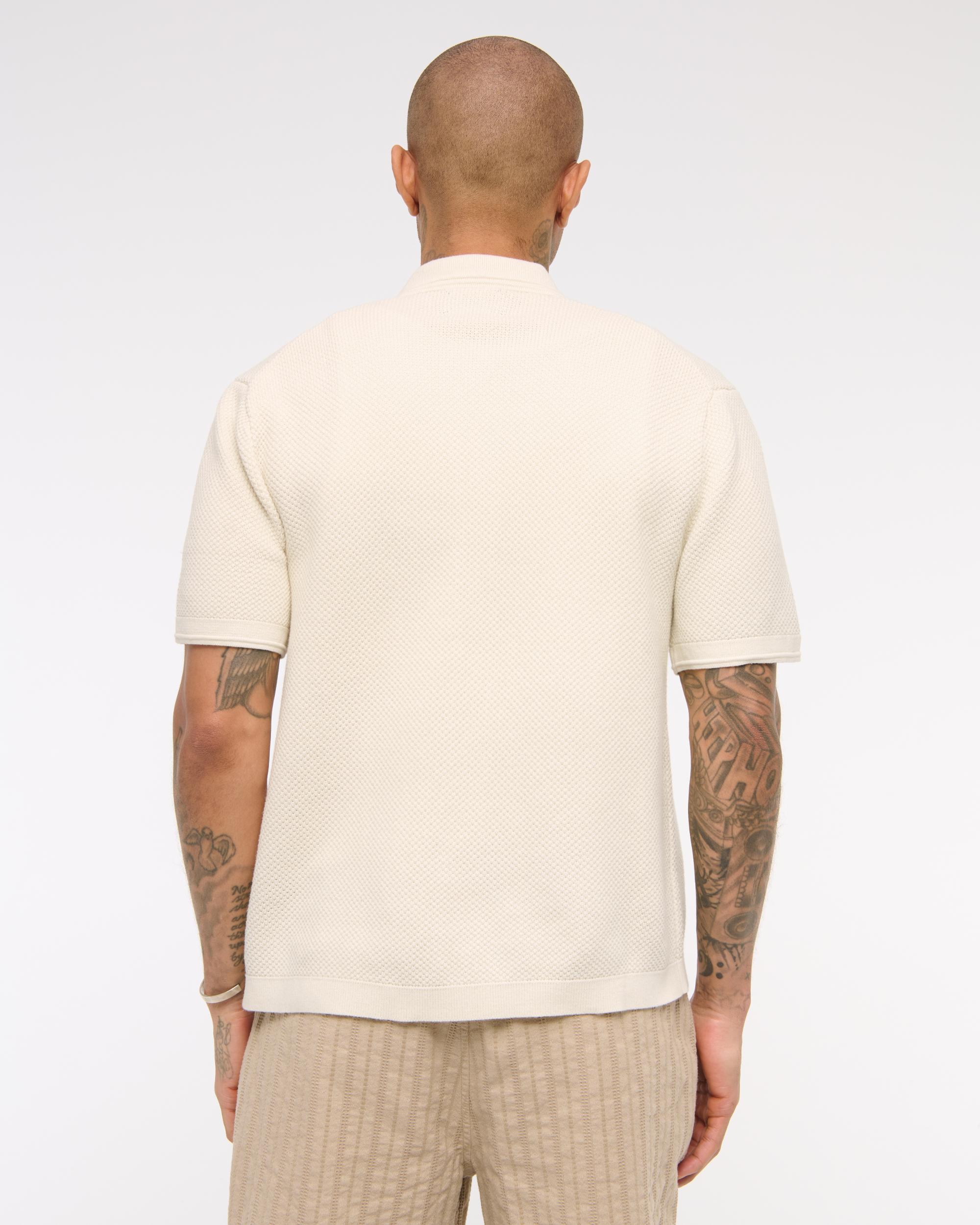 Garment Dye Button-Through Sweater Polo Product Image