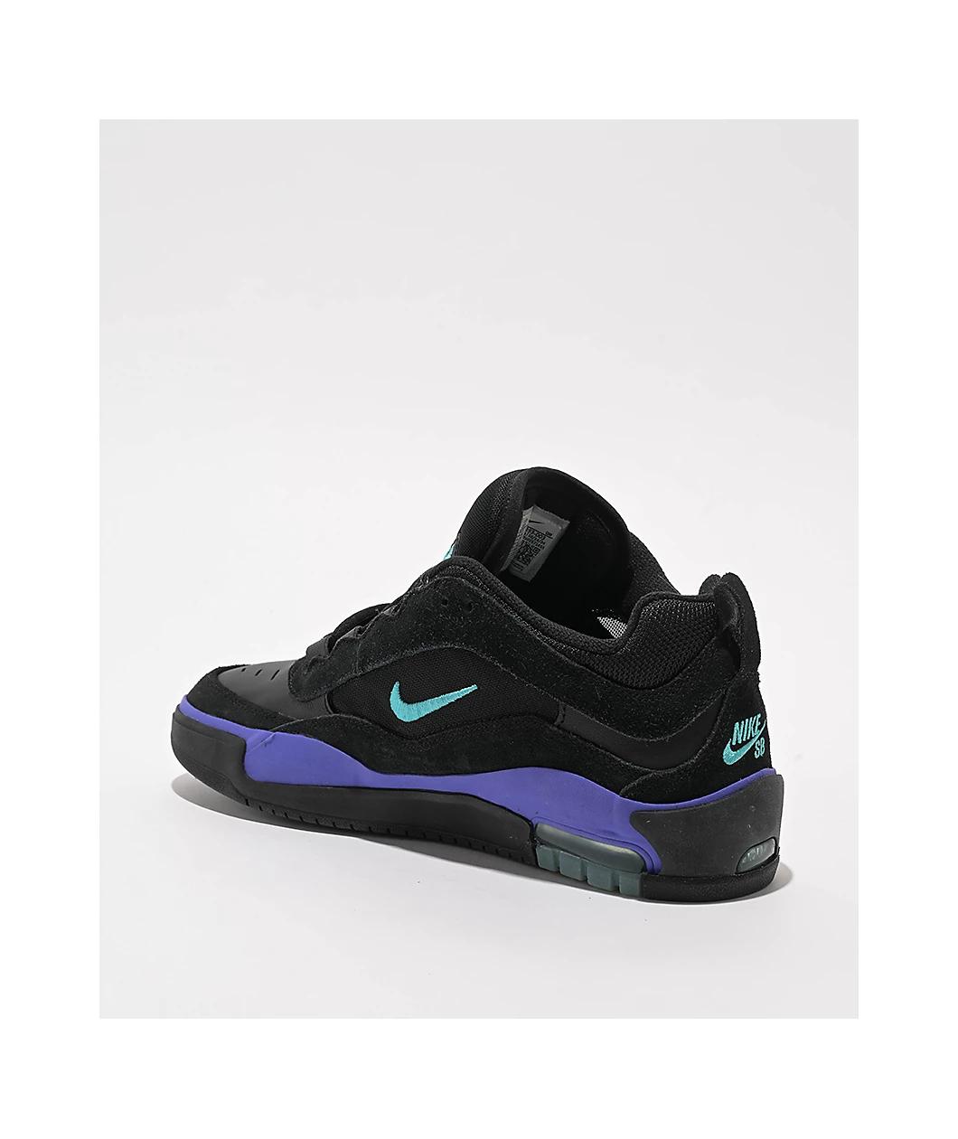 Nike SB Air Max Ishod Black, Persian Violet, & Dusty Cactus Skate Shoes Product Image