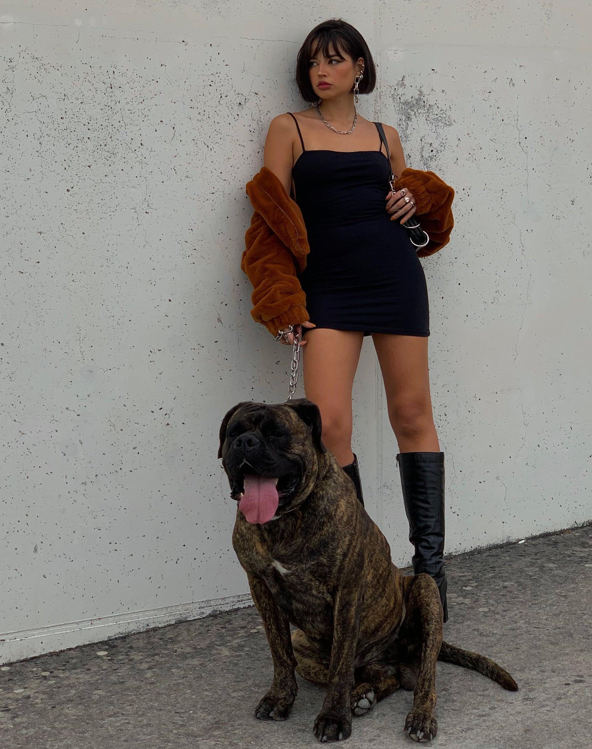 Sambre Mini Dress in Lycra Black Product Image