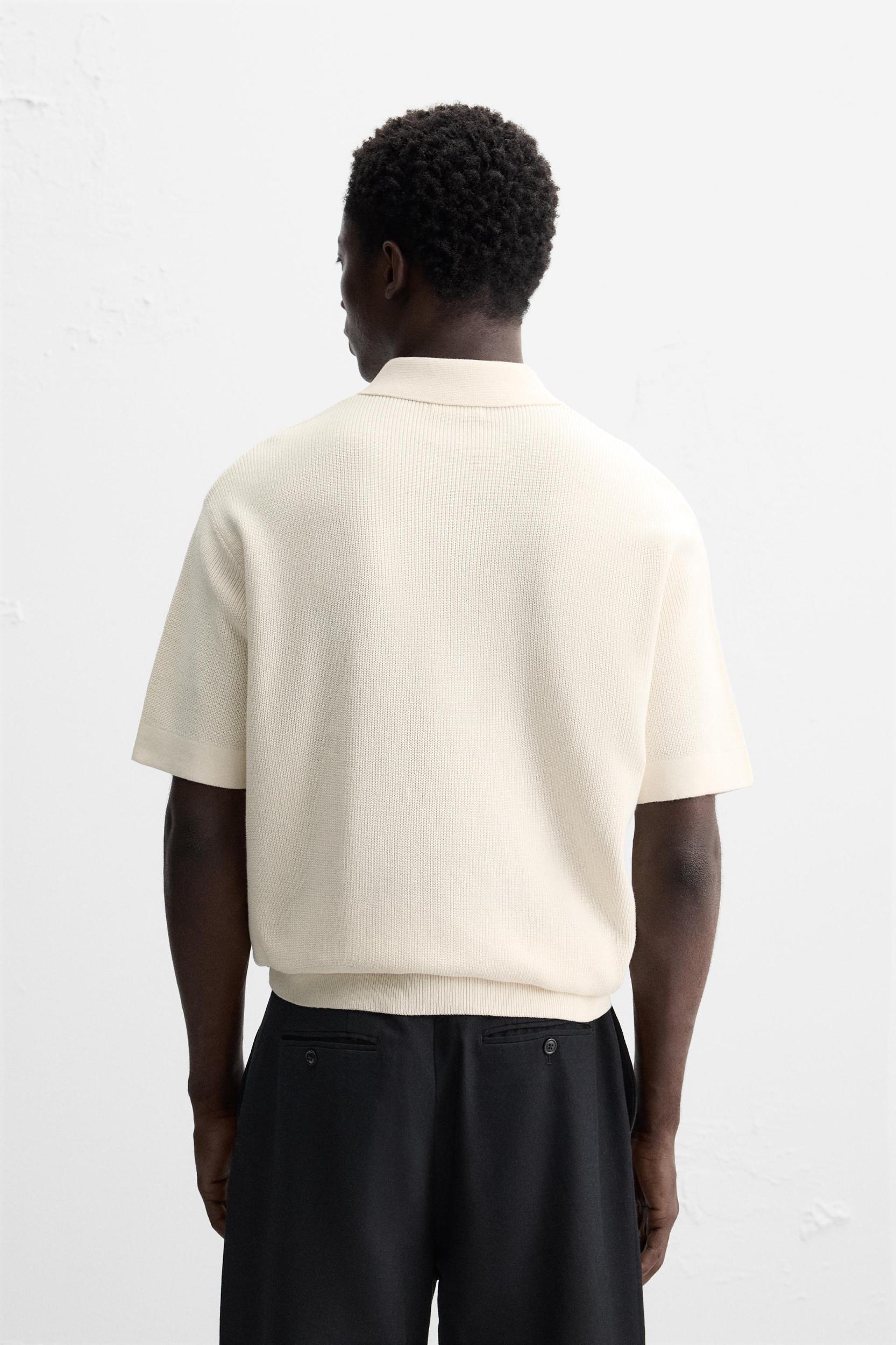 PURL KNIT ZIPPER POLO SHIRT Product Image