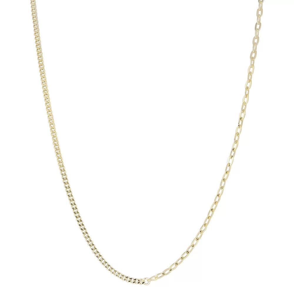 Sunkissed Sterling 14k Gold over Silver Link X Curb Chain Necklace, Women's, Size: 18", Gold Tone Product Image