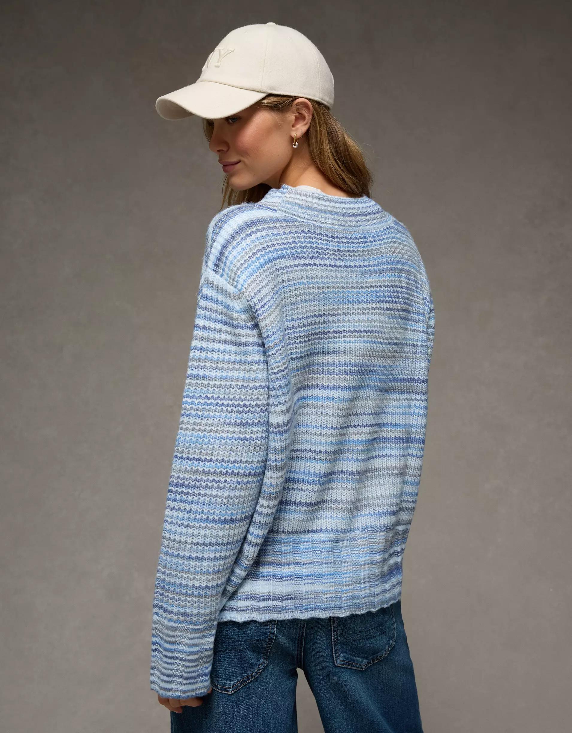 AE Oversized Faux Mohair Wide Cuff Sweater Product Image