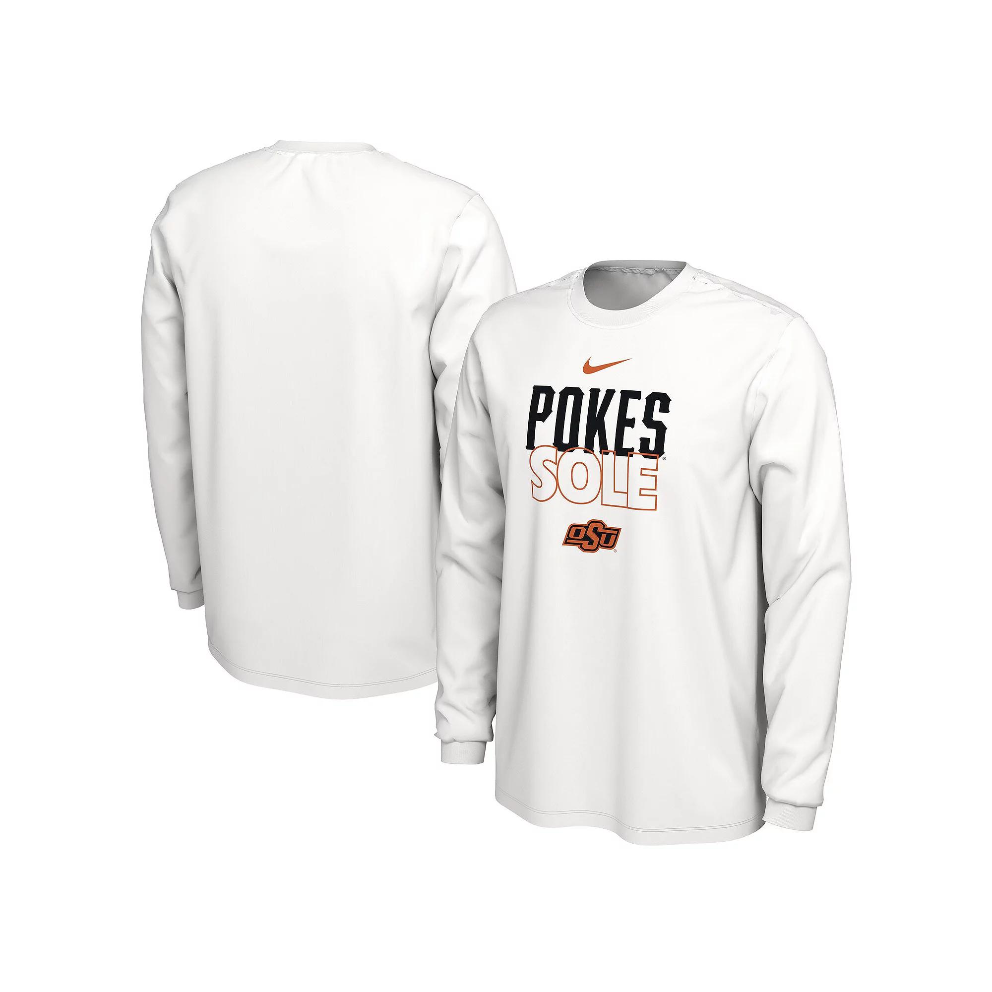 Nike White Oklahoma State Cowboys 2023 On Court Bench Long Sleeve T-Shirt, Men's, Size: Medium Product Image