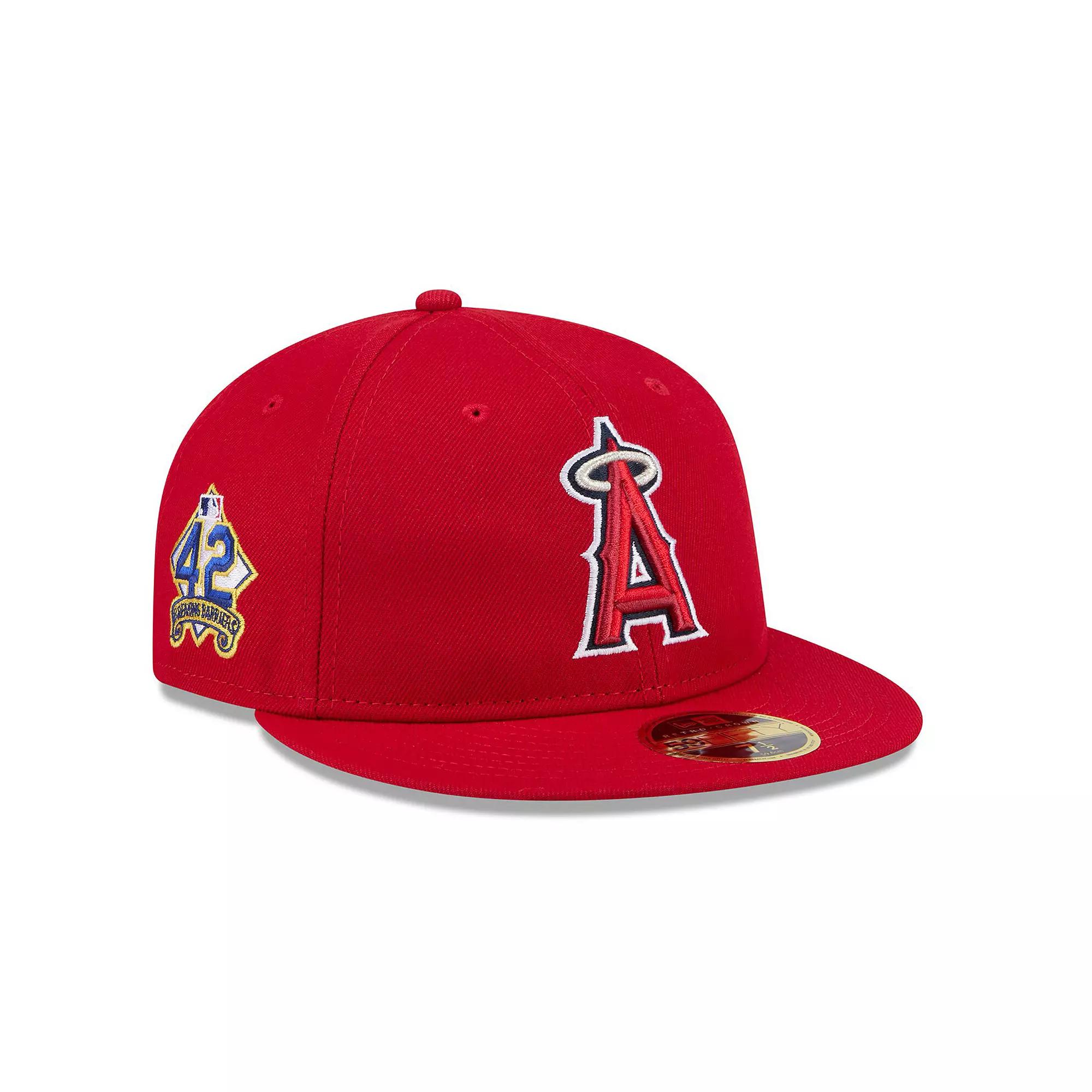 Men's New Era  Red Los Angeles Angels 2025 Jackie Robinson Day Retro Crown 59FIFTY Unstructured Fitted Hat, Size: 7 1/2 Product Image