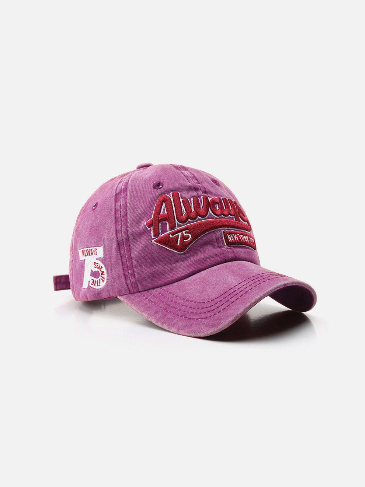 Washed Embroidered Letter Baseball Cap Product Image