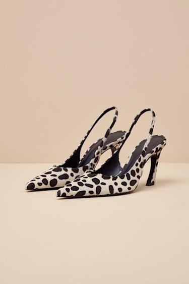Lexi Wild White and Black Calf Hair Slingback Pumps Product Image