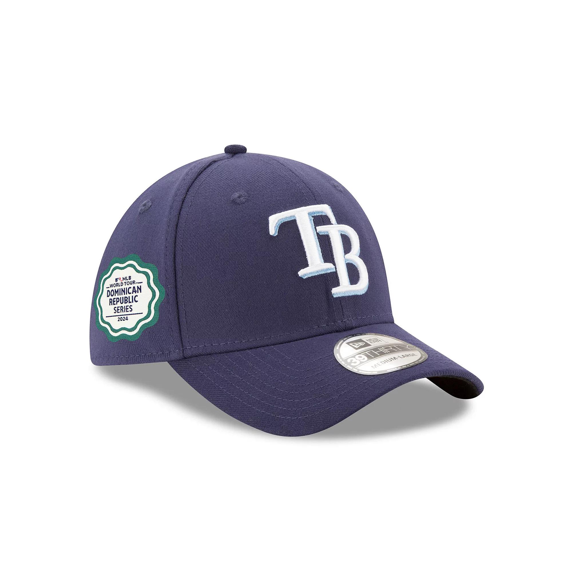 Men's New Era Navy Tampa Bay Rays 2024 MLB World Tour: Dominican Republic Series 39THIRTY Flex Hat, Size: Medium/Large, Blue Product Image