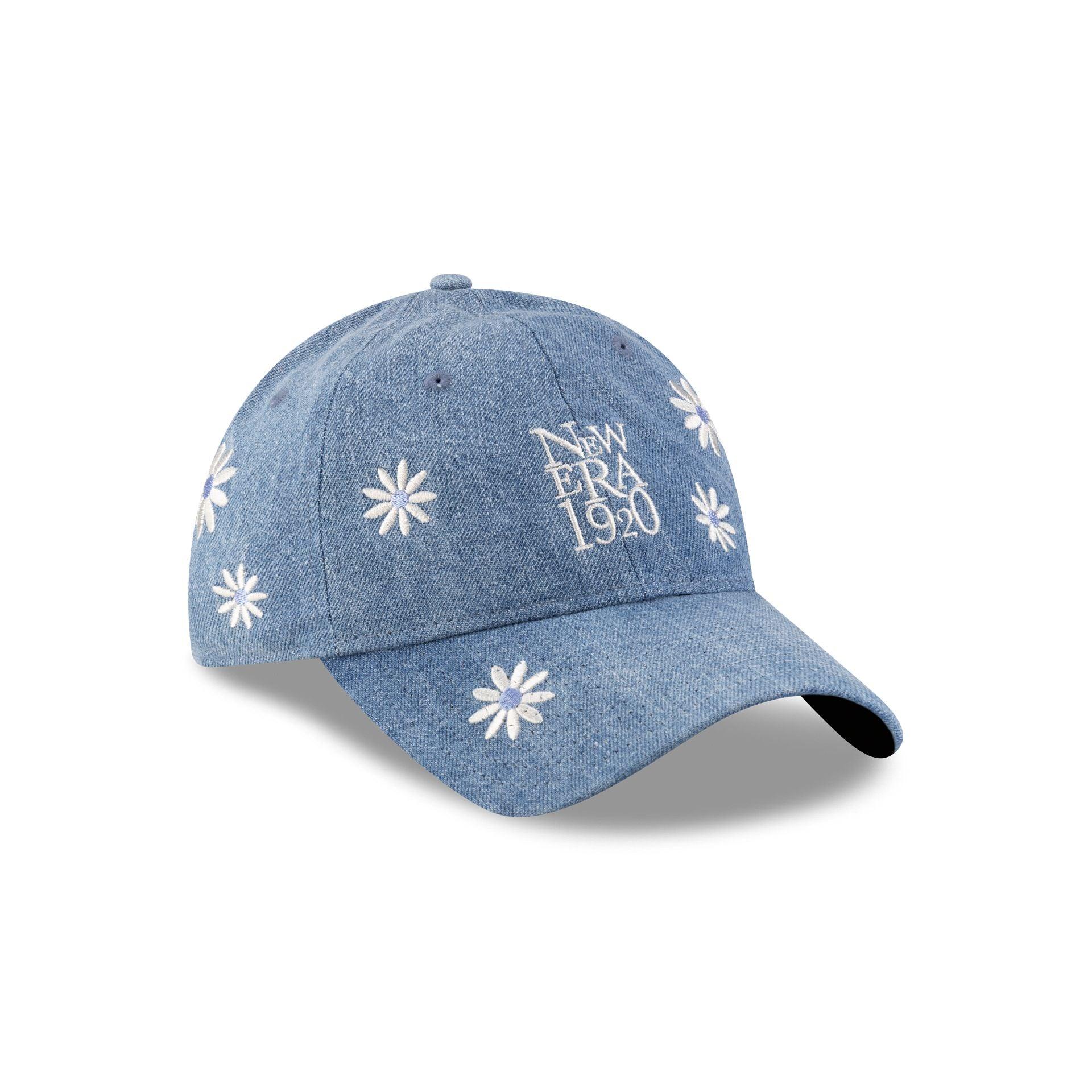 New Era Cap Flower Embroidery Light Denim 9TWENTY Adjustable Hat Male Product Image