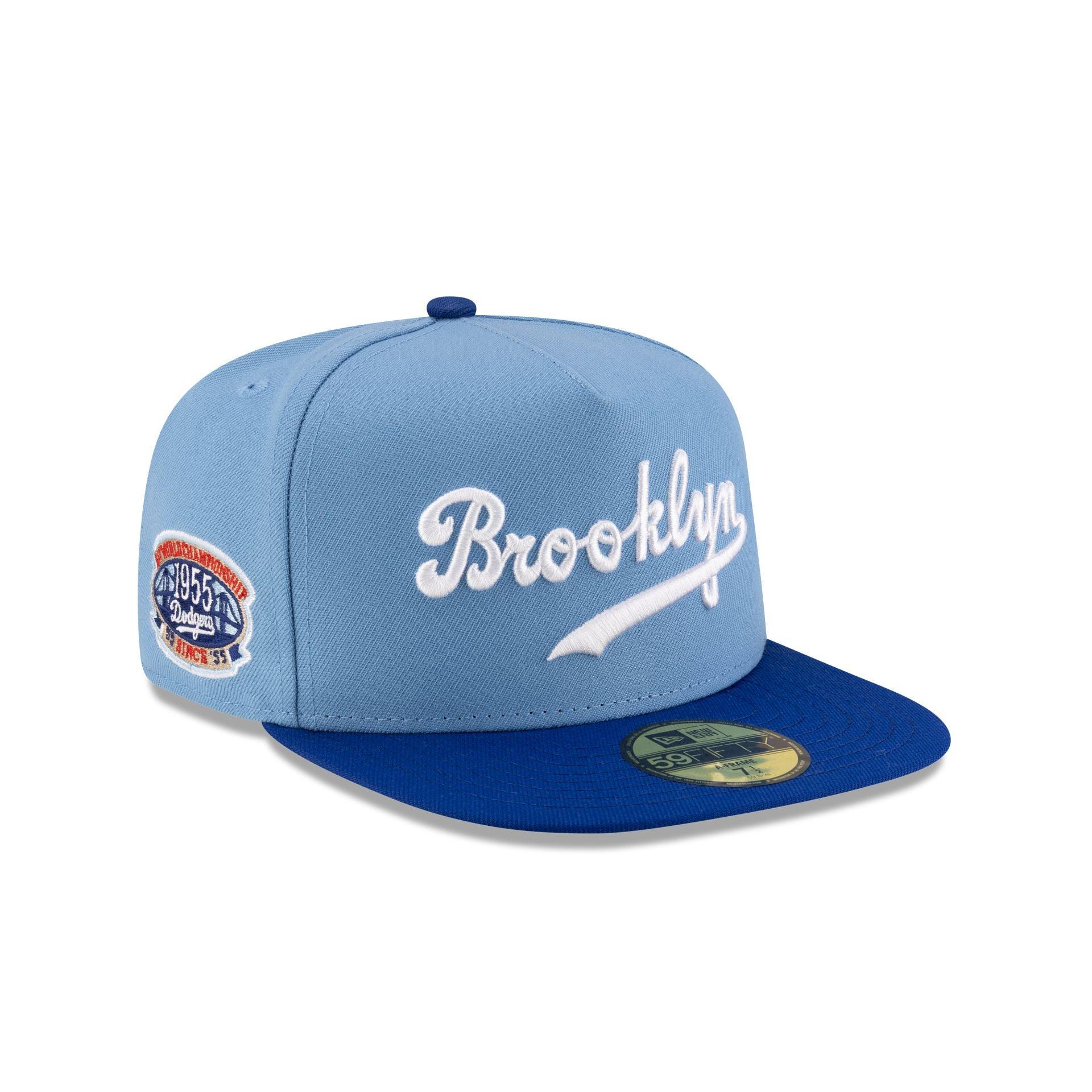 Just Caps Sky Blue Brooklyn Dodgers 59FIFTY A-Frame Fitted Hat Male Product Image