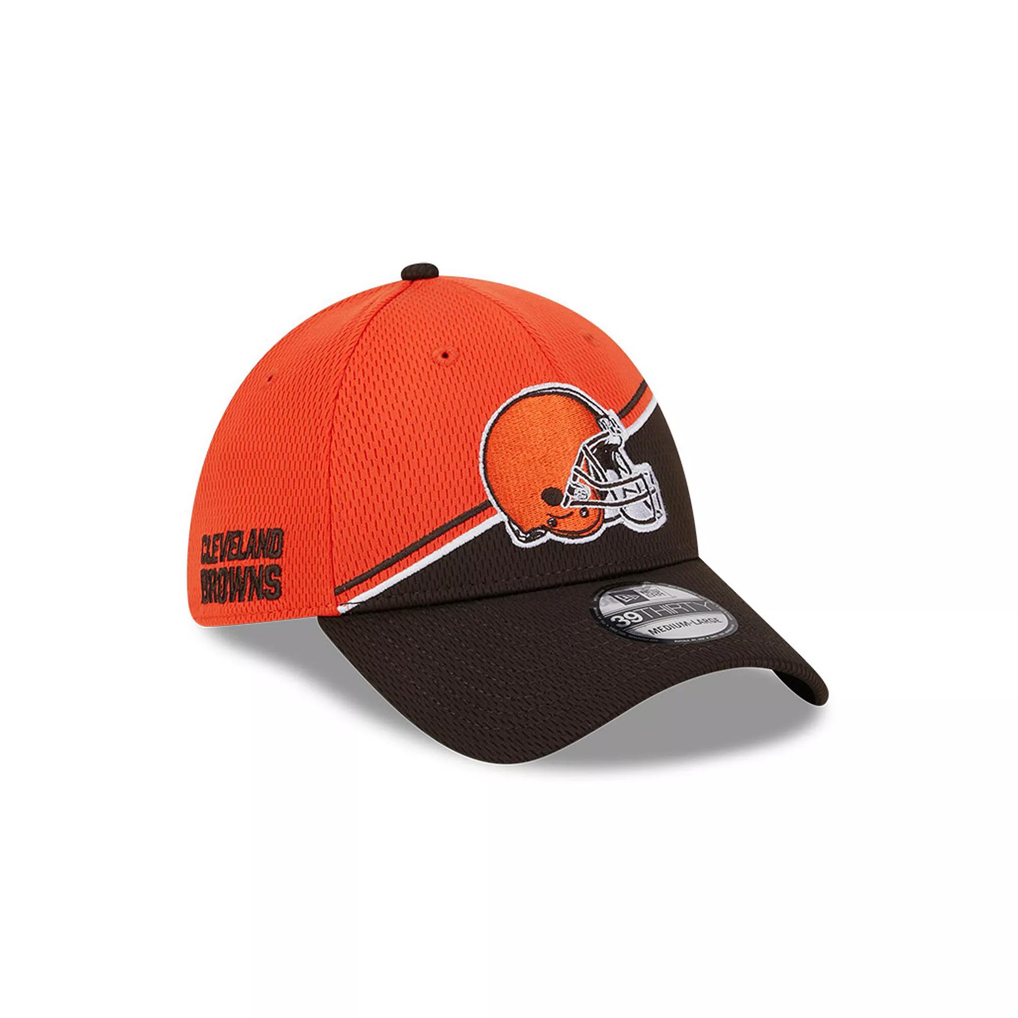 Men's New Era  Orange/Brown Cleveland Browns 2023 Sideline 39THIRTY Flex Hat, Size: Small/Medium Product Image