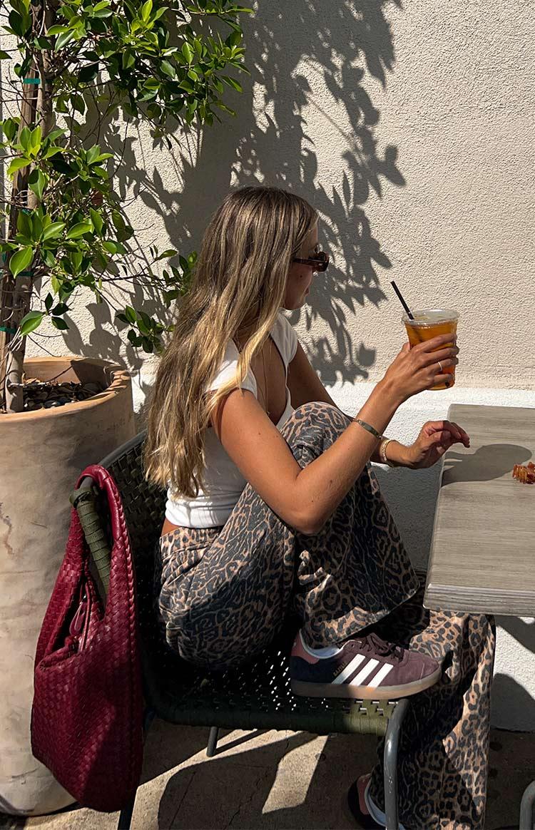 Brunet Leopard Print Straight Leg Jeans Girls Product Image