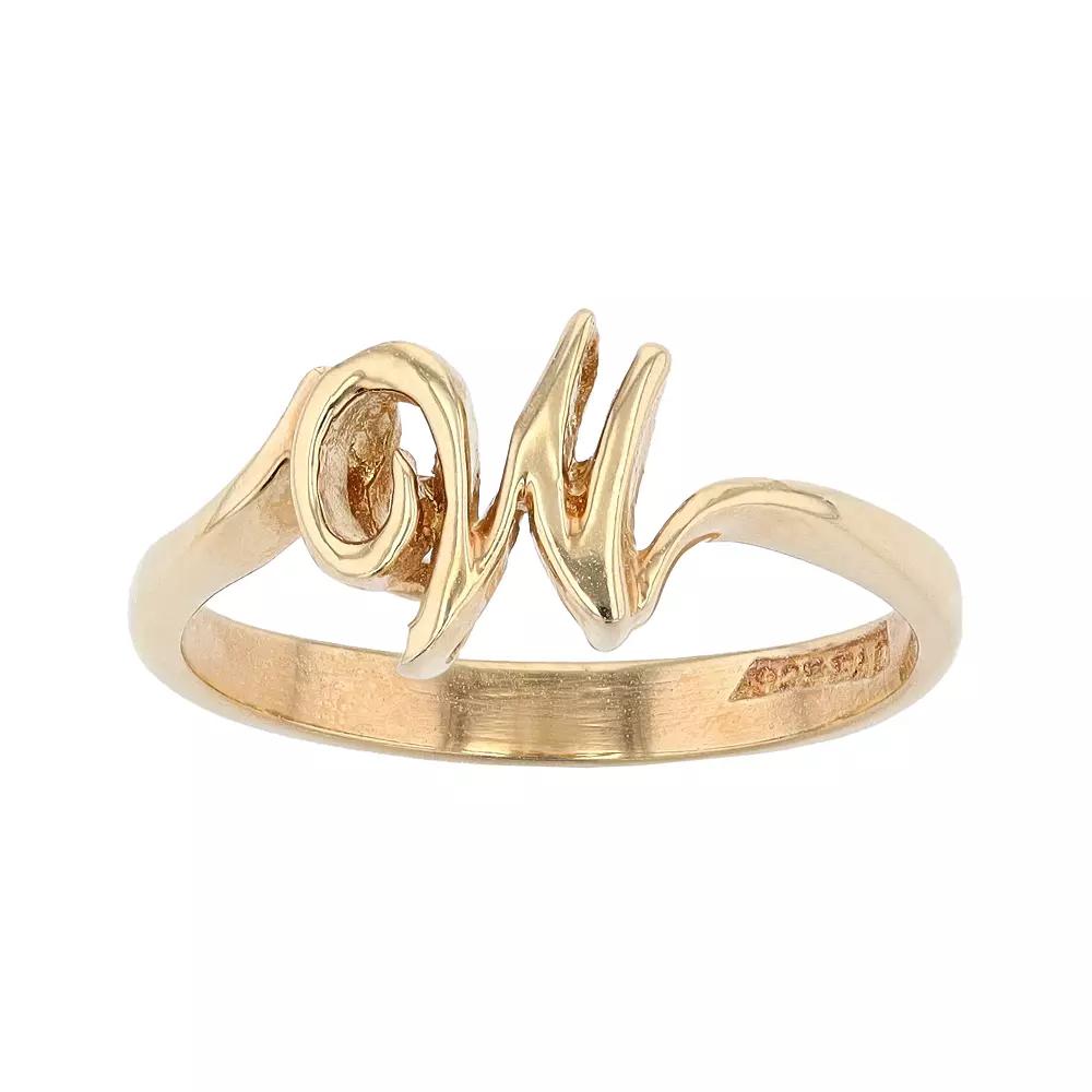 Traditions Jewelry Company 18k Gold Over Silver Script Initial Ring, Womens F Product Image