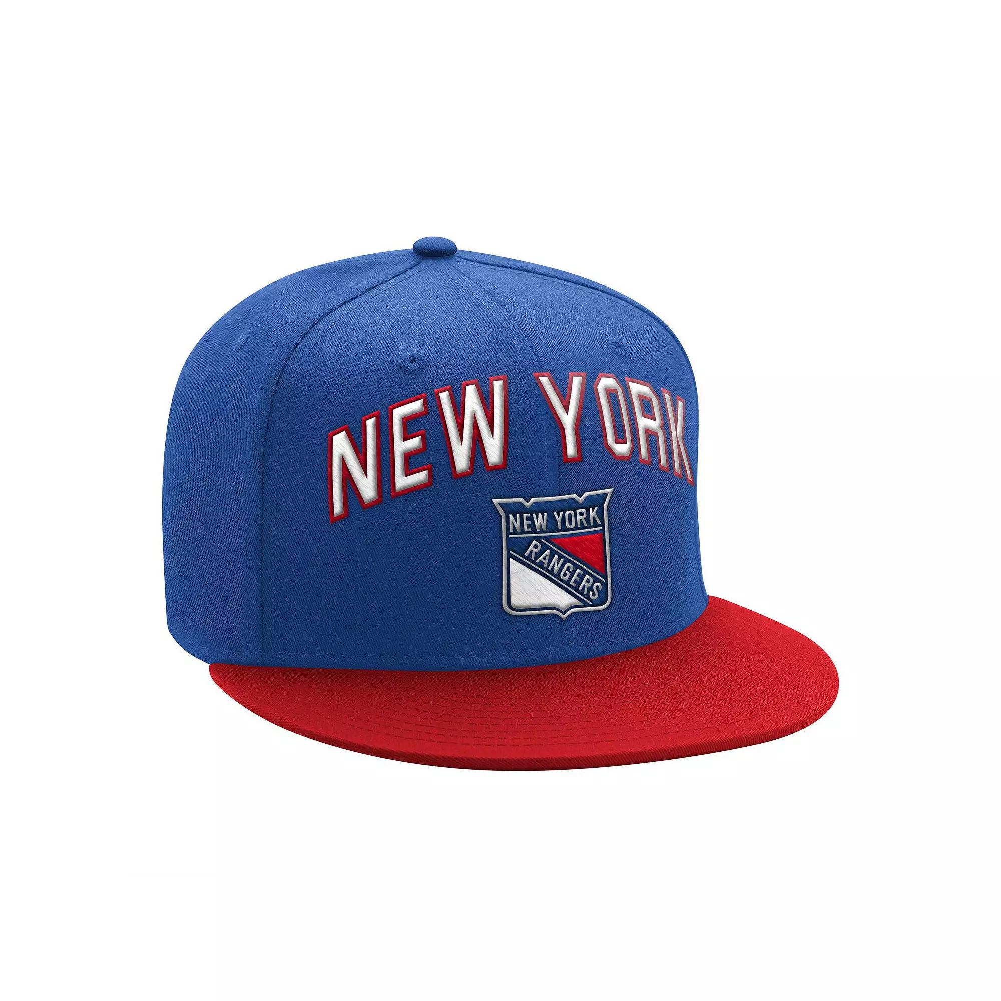 Men's Starter Blue/Red New York Rangers Arch Logo Two-Tone Snapback Hat, Ran Blue Product Image