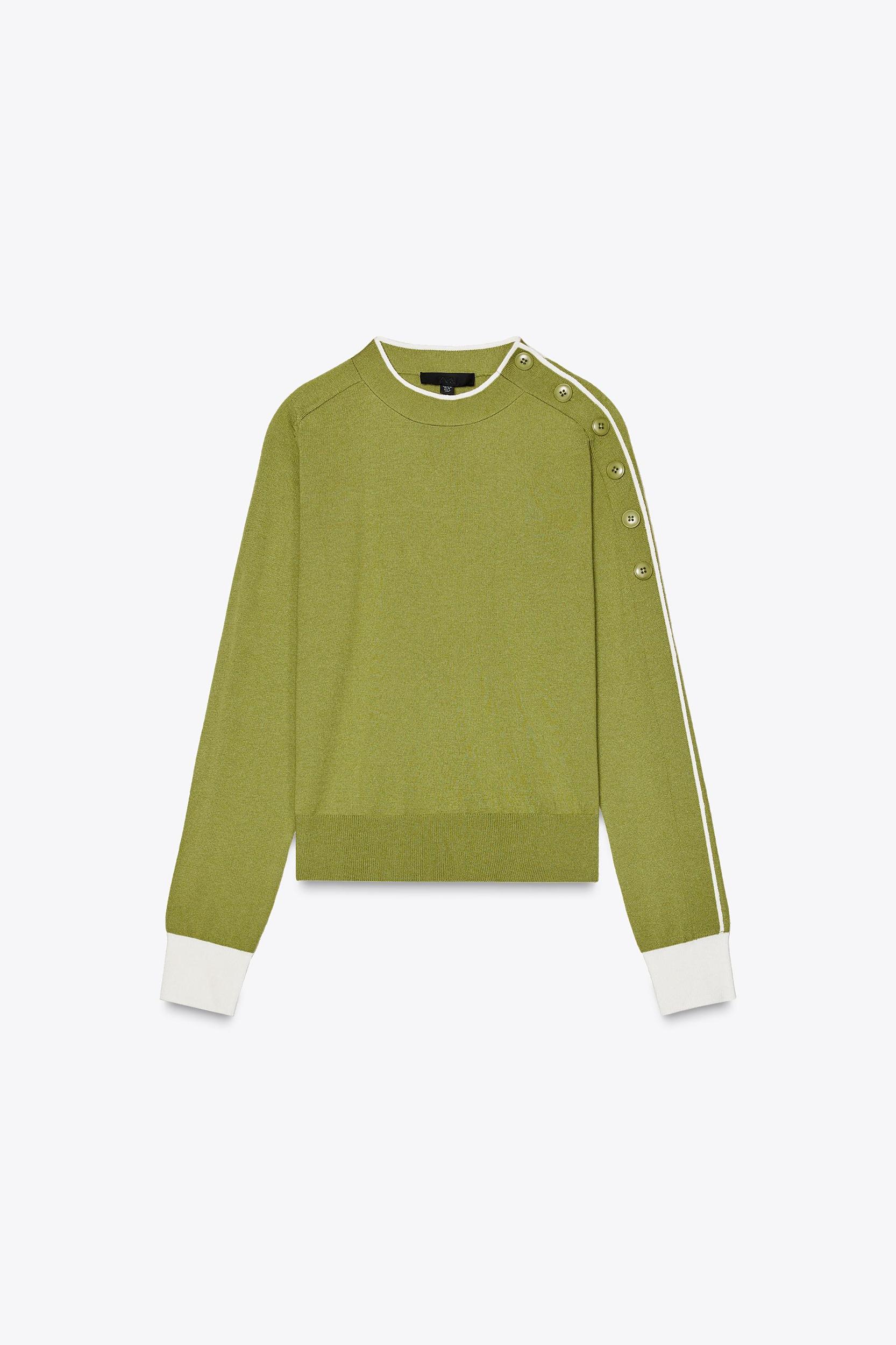 SHOULDER BUTTON KNIT SWEATER Product Image