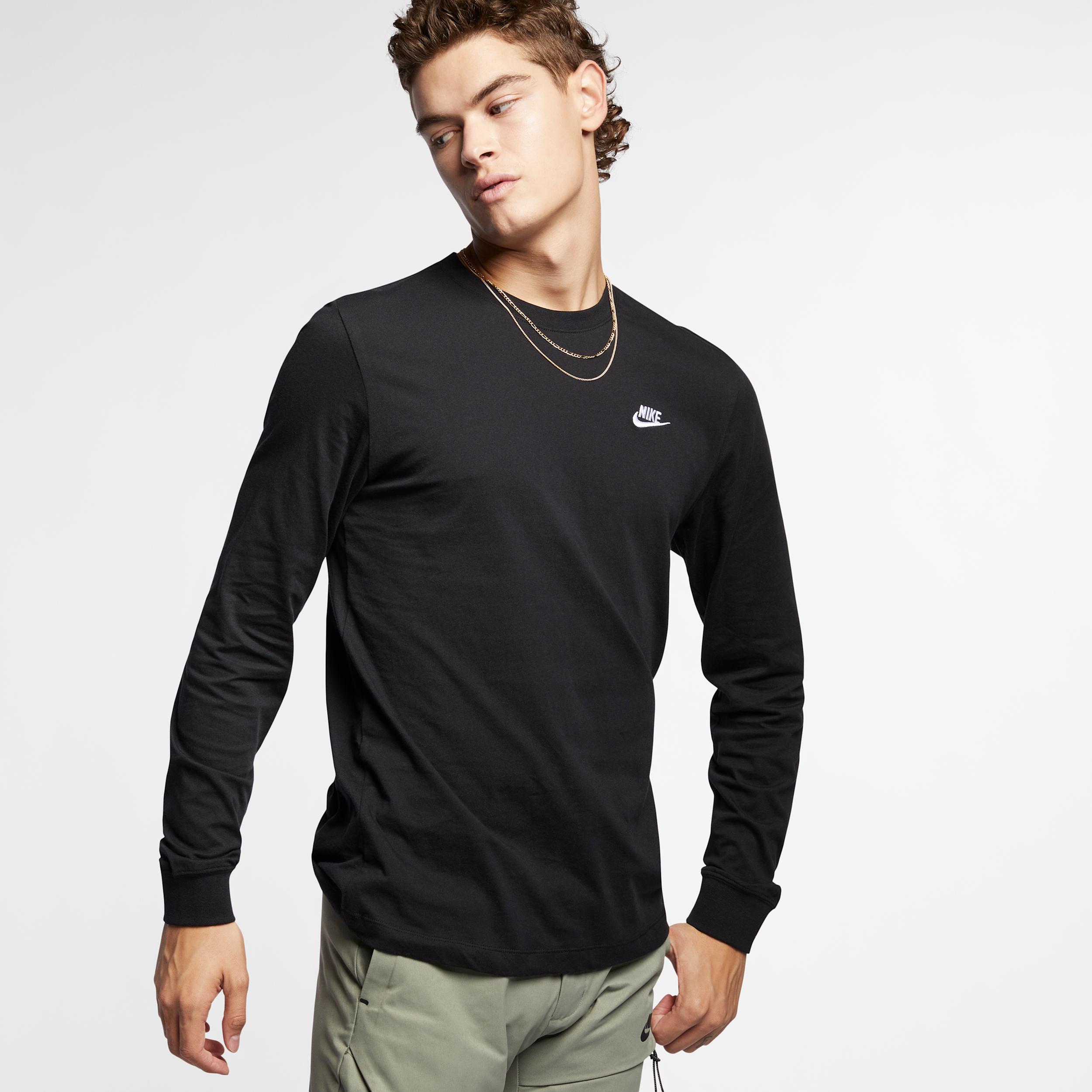 Mens Nike Sportswear Club Long-Sleeve T-Shirt | AR5193-010 Product Image