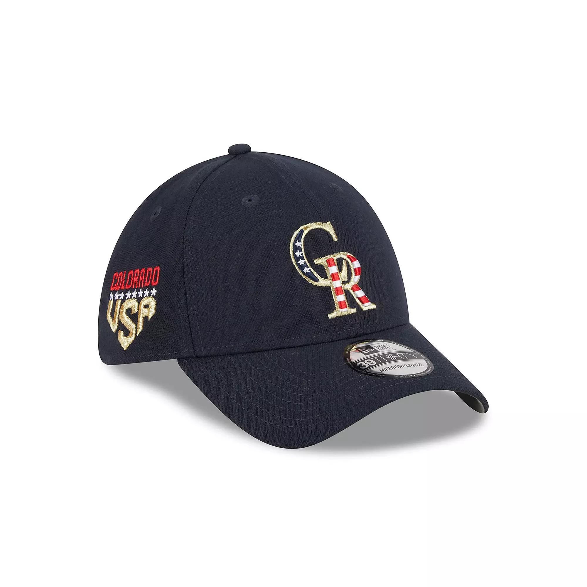Men's New Era Navy Colorado Rockies 2023 Fourth of July 39THIRTY Flex Fit Hat,  Product Image