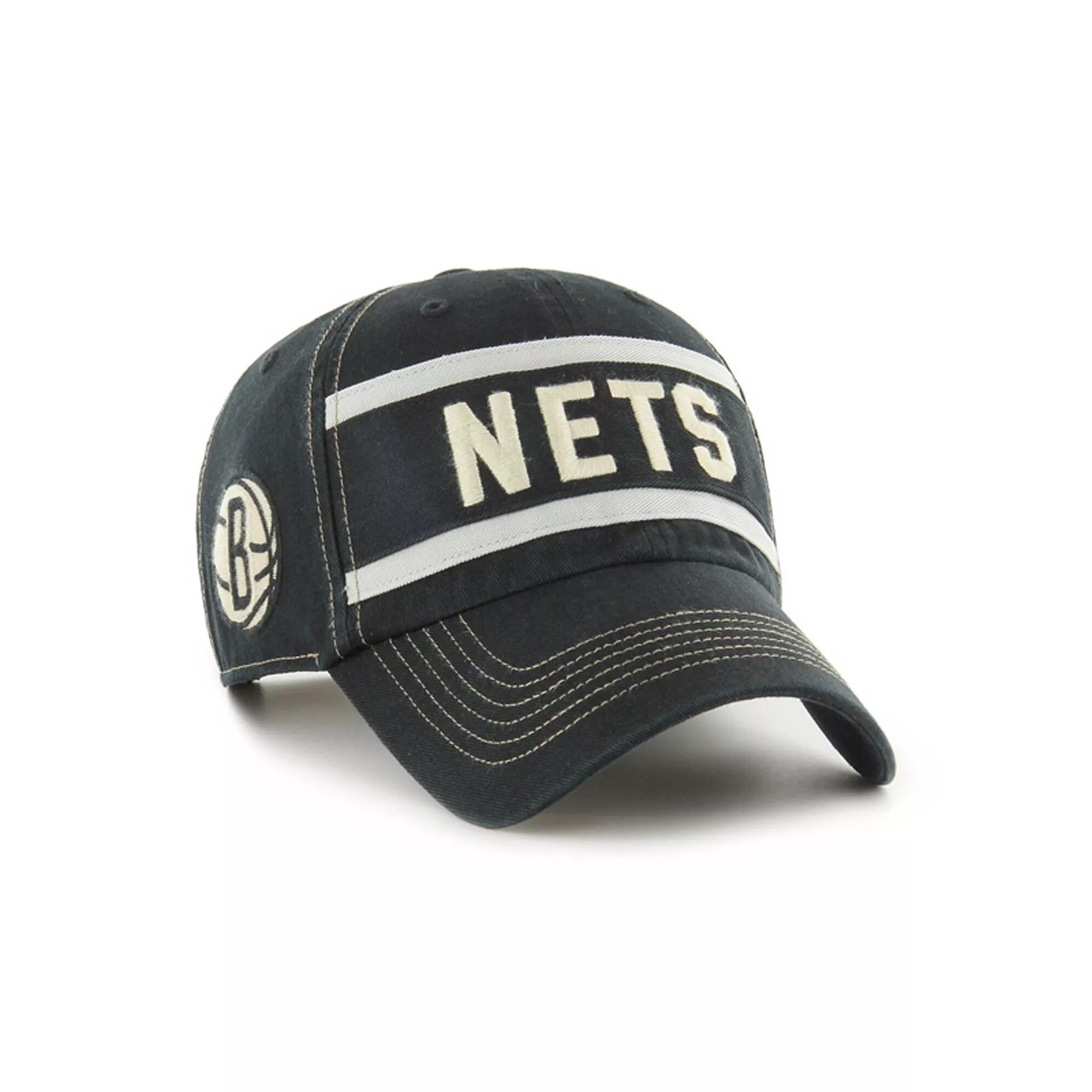 Men's '47 Black Brooklyn Nets Quick Snap Clean Up Adjustable Hat Product Image