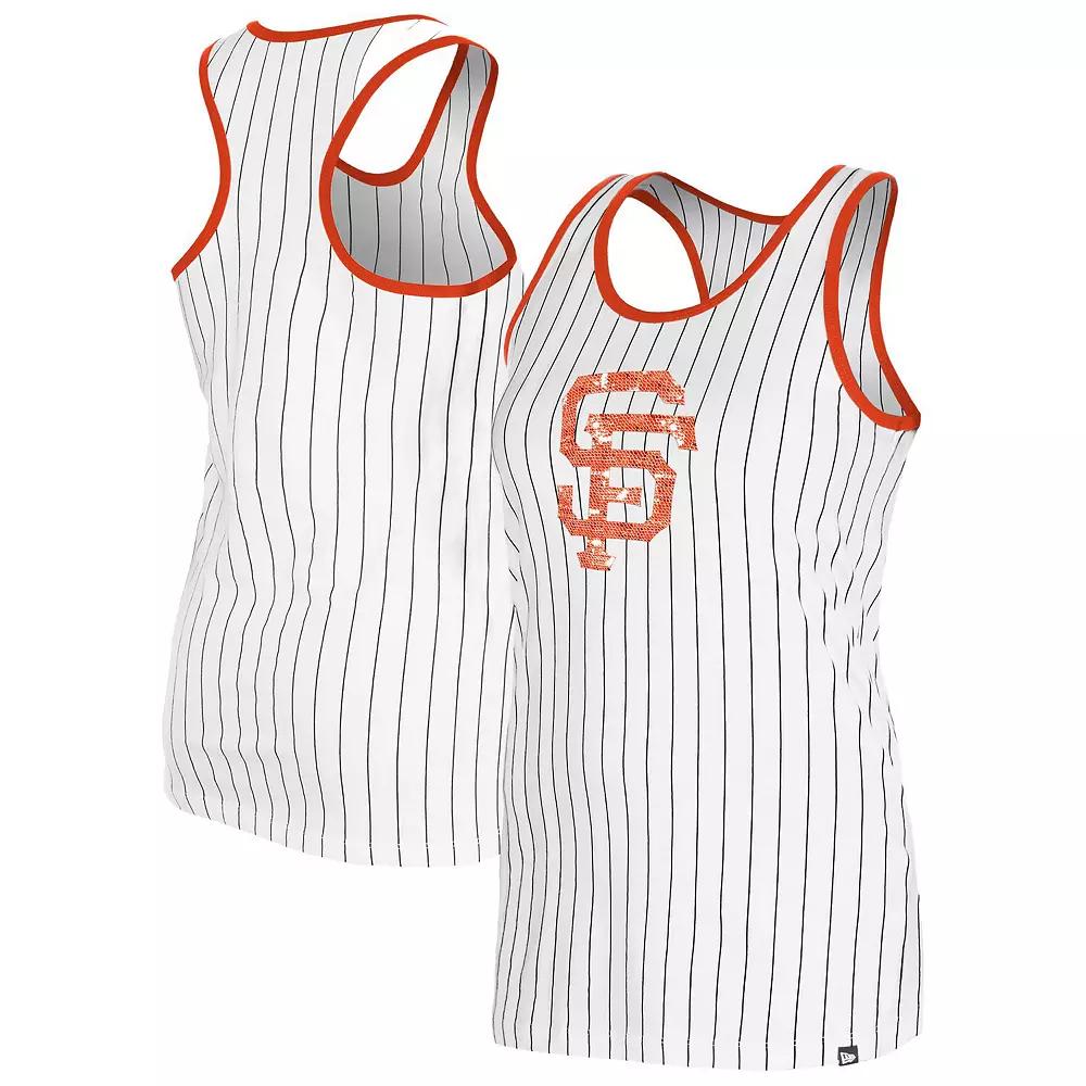 Women's New Era White San Francisco Giants Gameday Pinstripe Tank Top,  Product Image