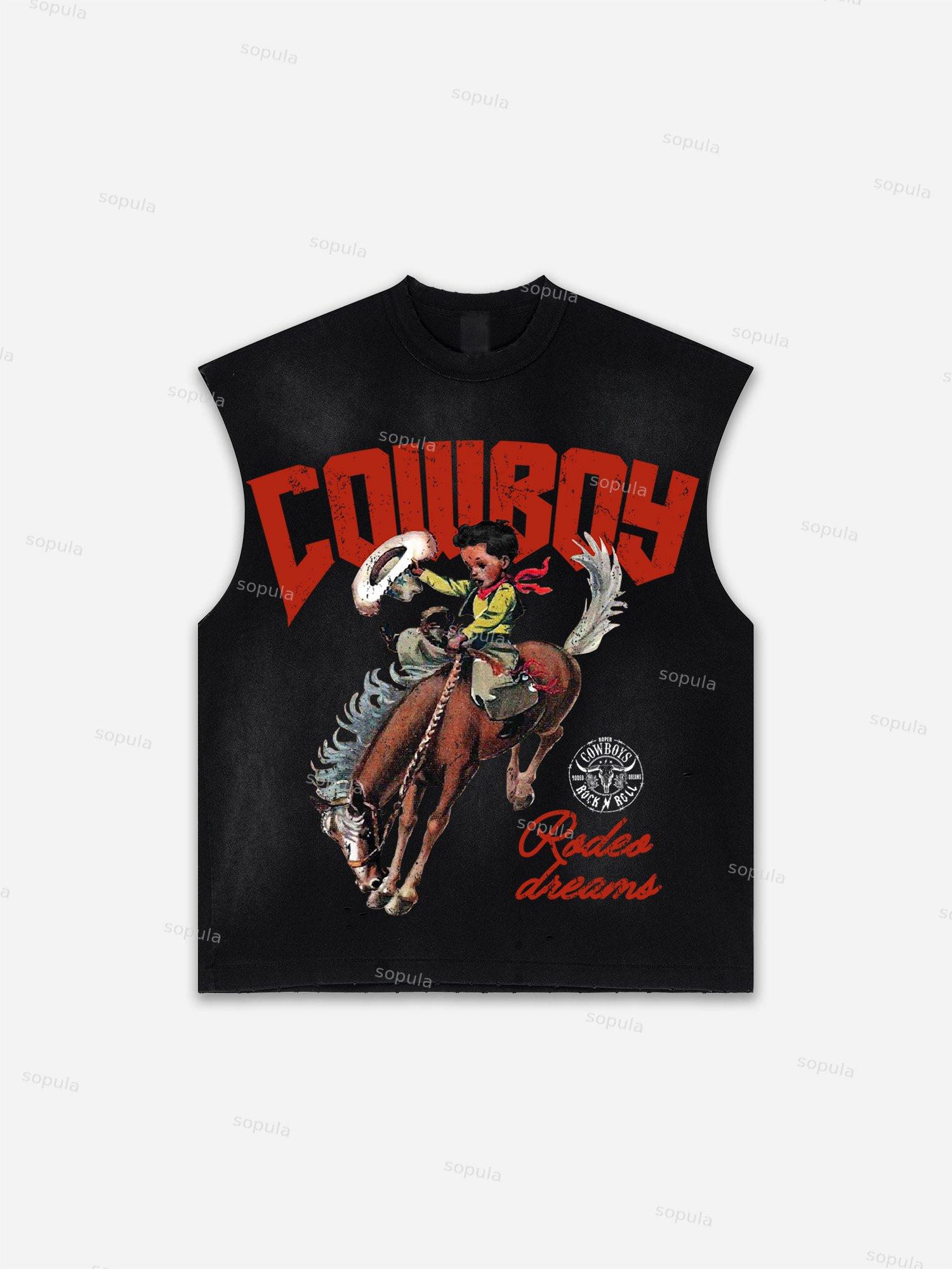 Basketball Dreams Boys Print Distressed Tank Top Product Image