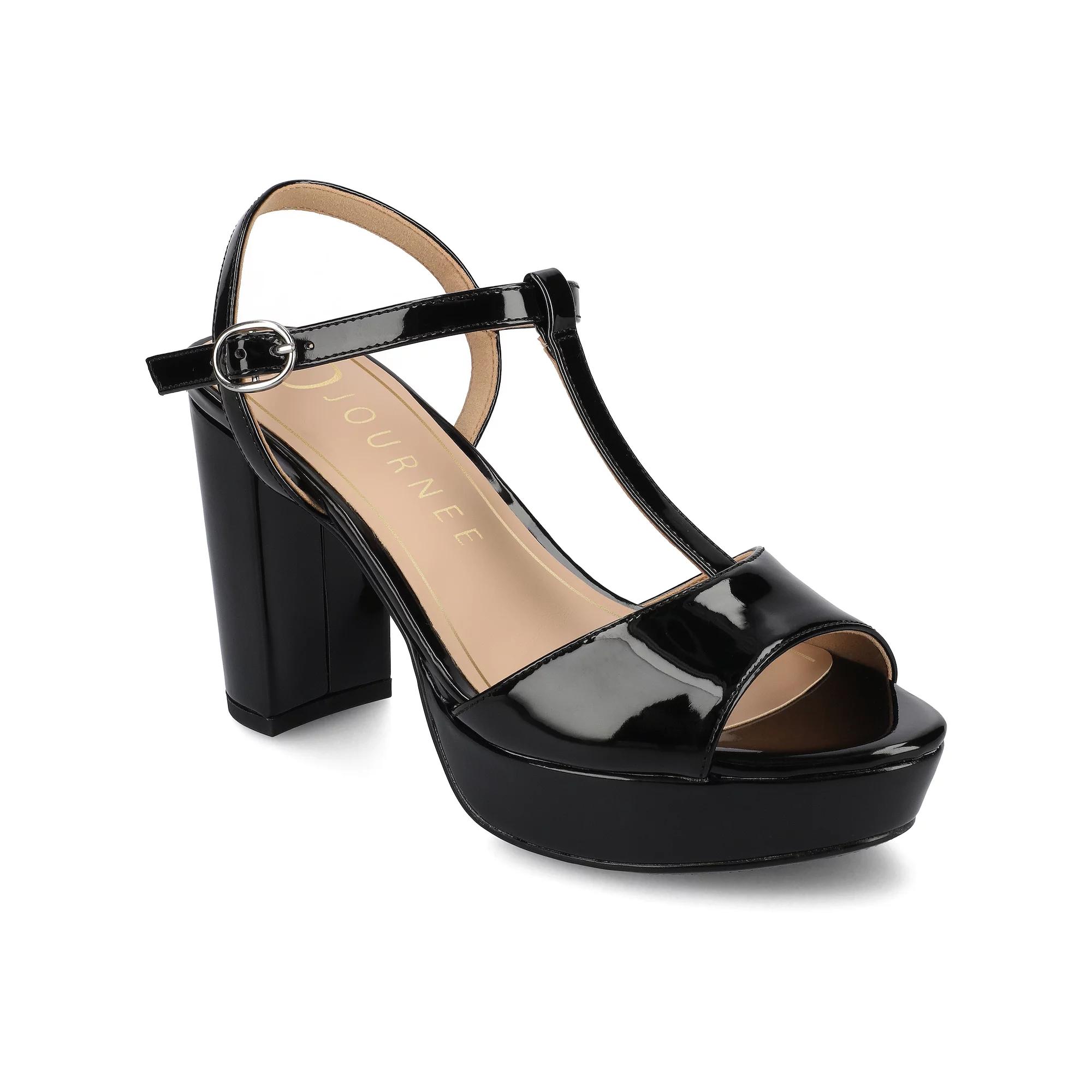 Journee Women's Nalie T-Strap Platform Dress Sandals,  Product Image