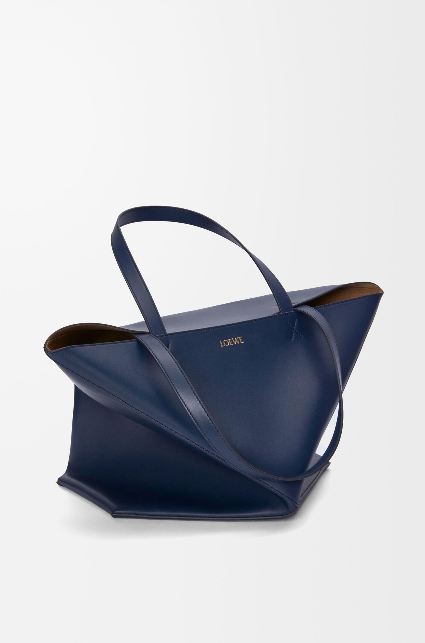 XL Puzzle Fold tote in shiny calfskin Product Image