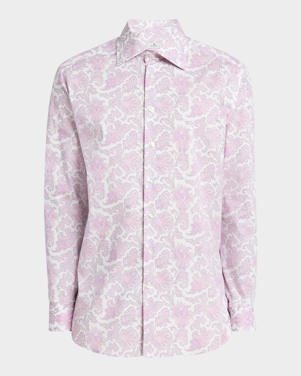Mens Floral Patterned Sport Shirt Product Image