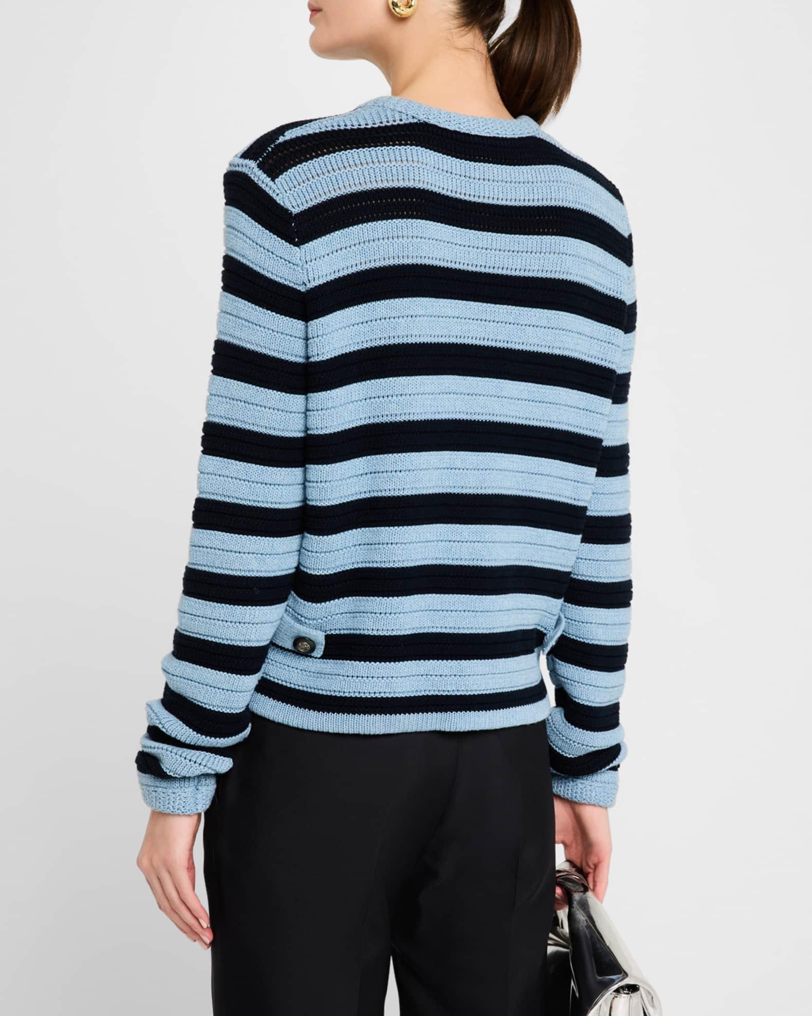 Button-Down Striped Knit Jacket Product Image