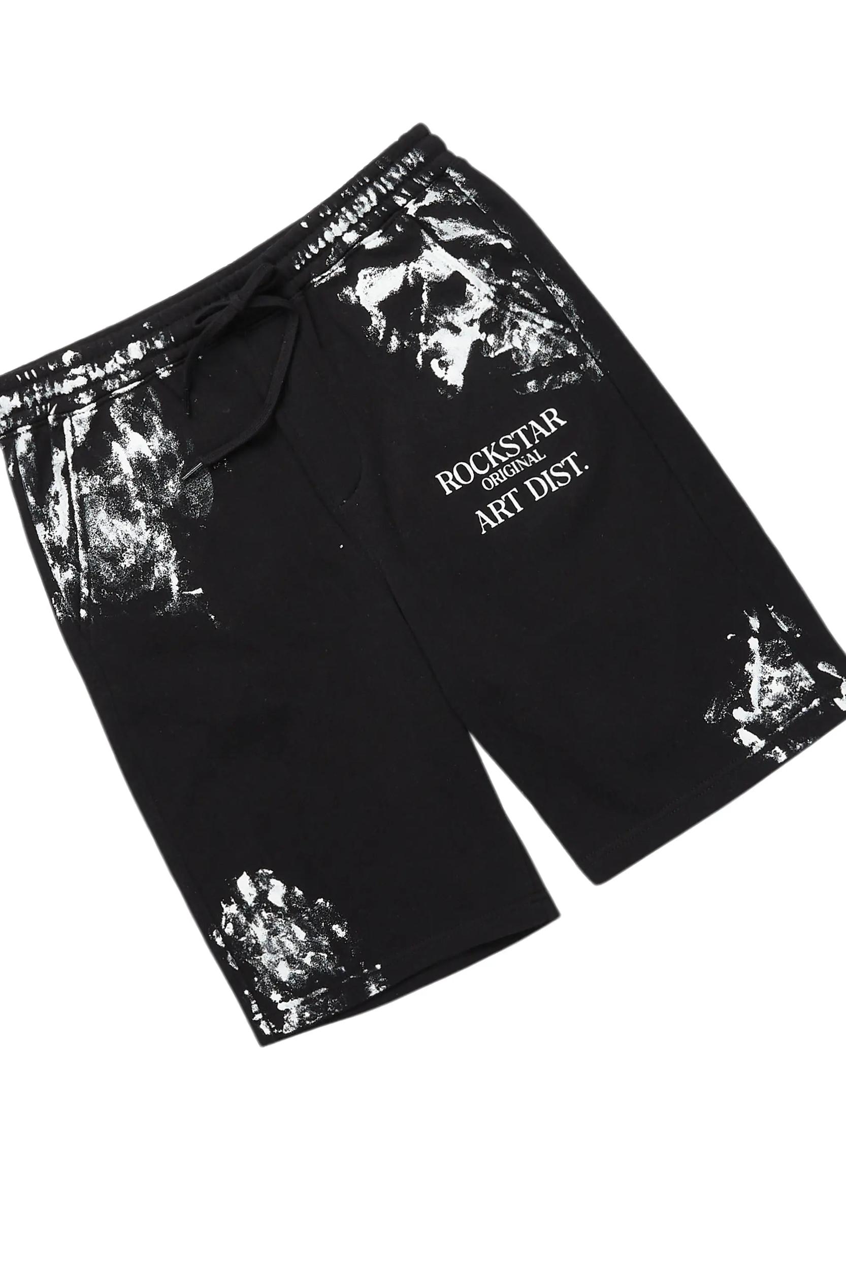 Filip Black Graphic T-Shirt Short Set Male Product Image