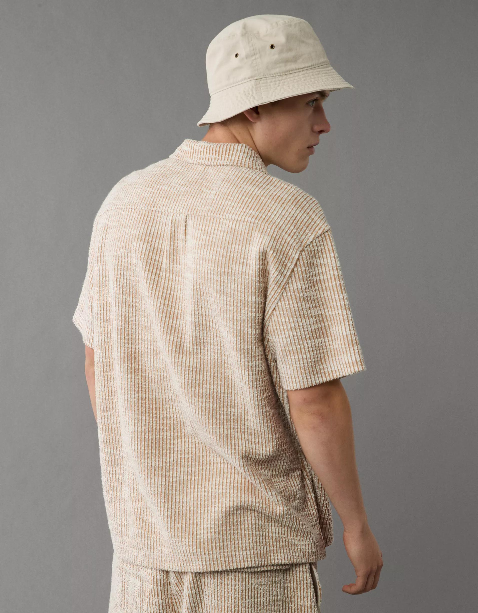 AE Textured Button-Up Camp Shirt Product Image