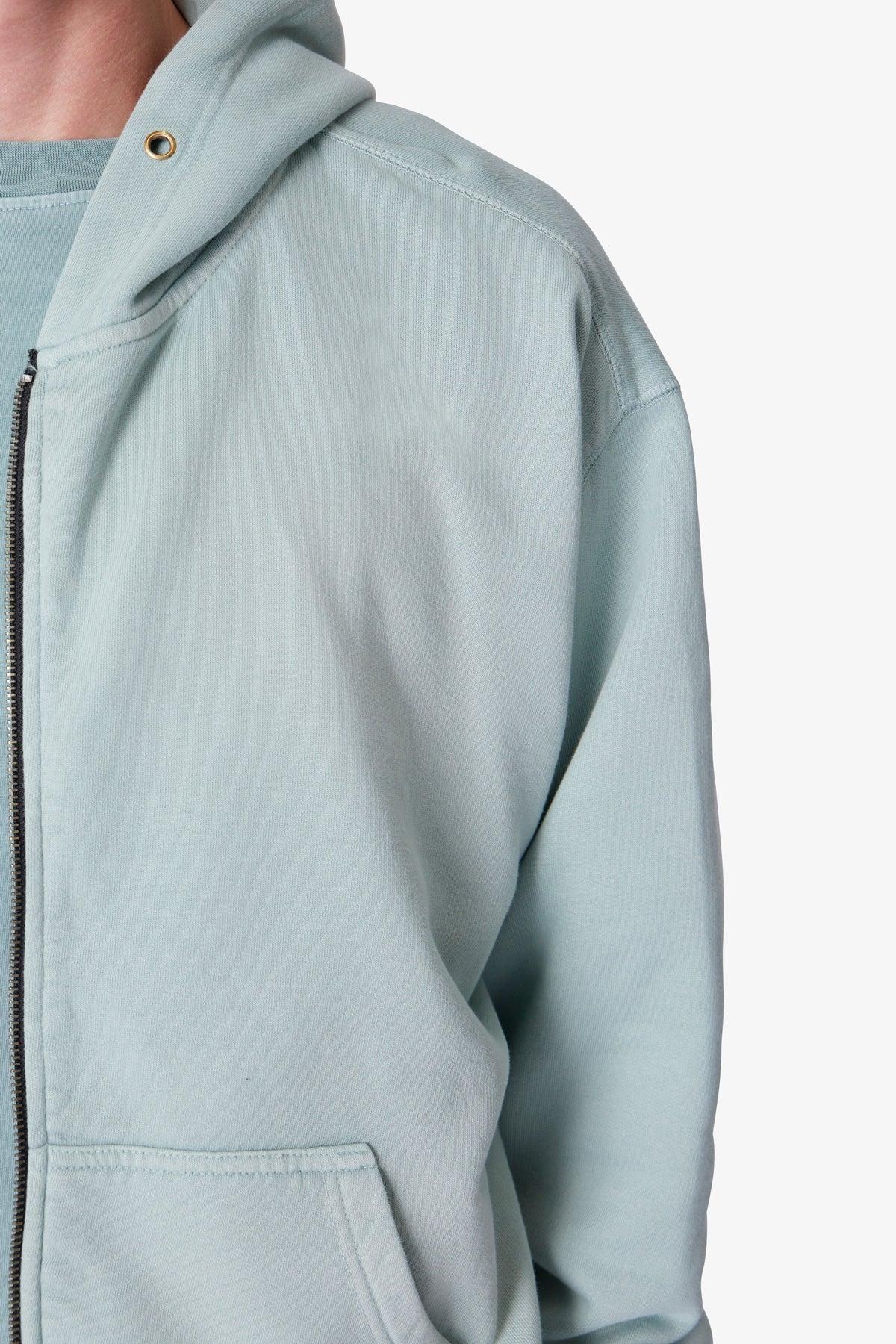 Faded Basic Zip Up Hoodie - Slate Product Image