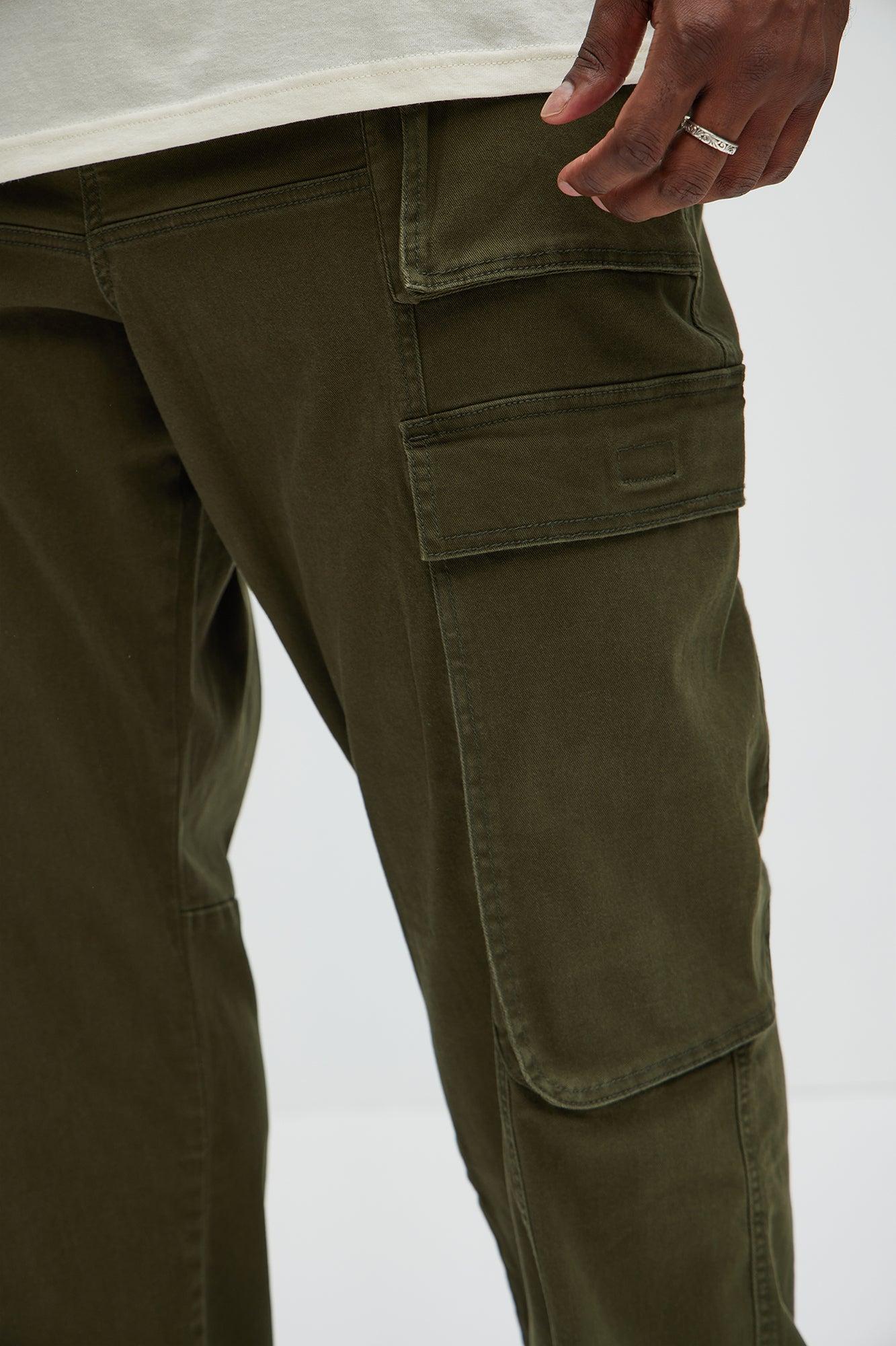 Psyche Straight Cargo Jeans - Olive Product Image