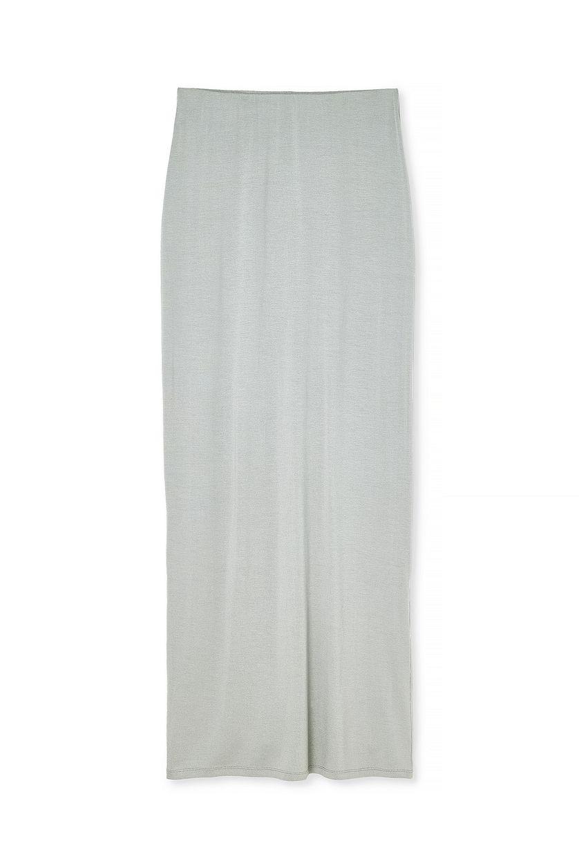 Soft Line Fitted Maxi Skirt Grey Product Image