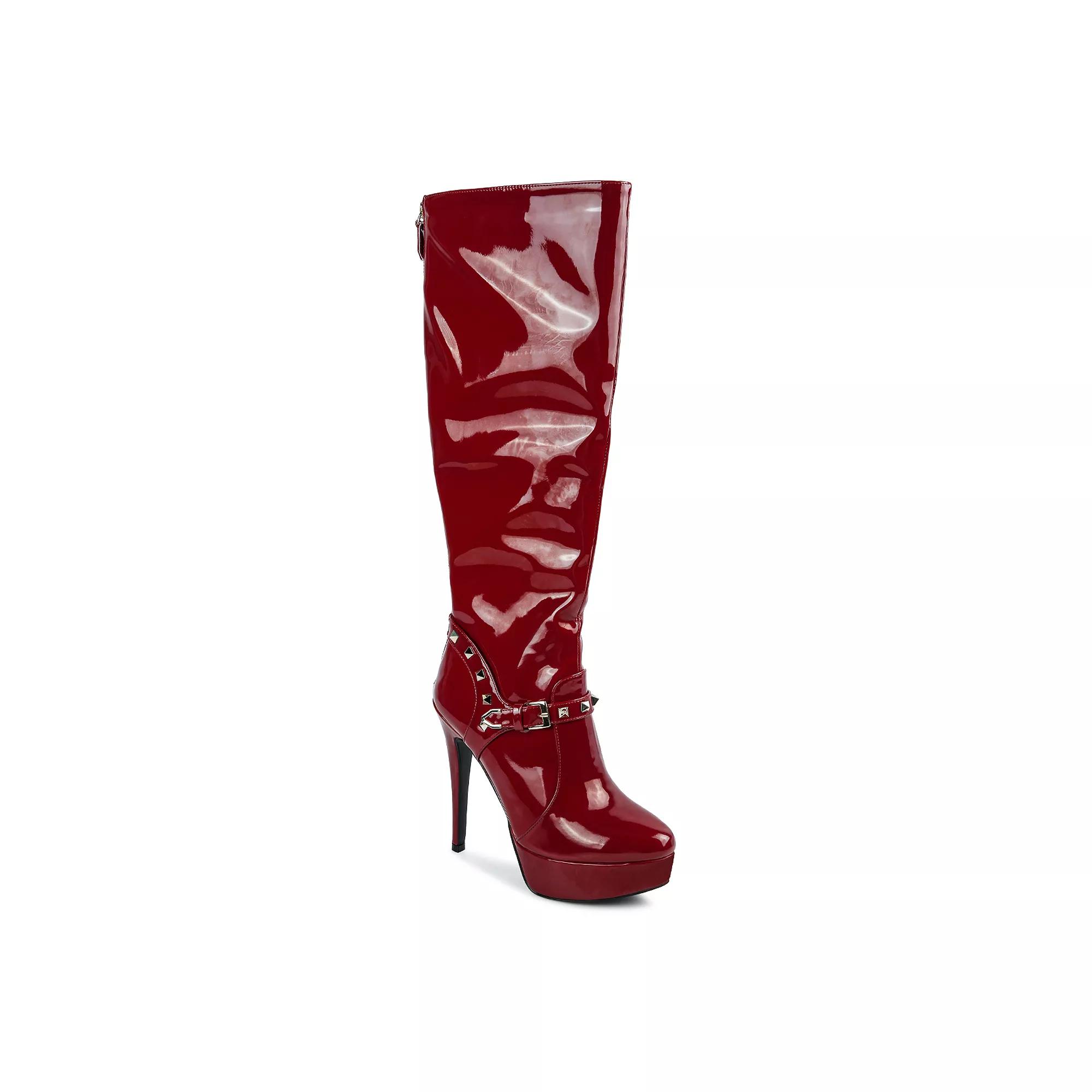 London Rag patent Stiletto Women's Knee-High Boots,  Product Image