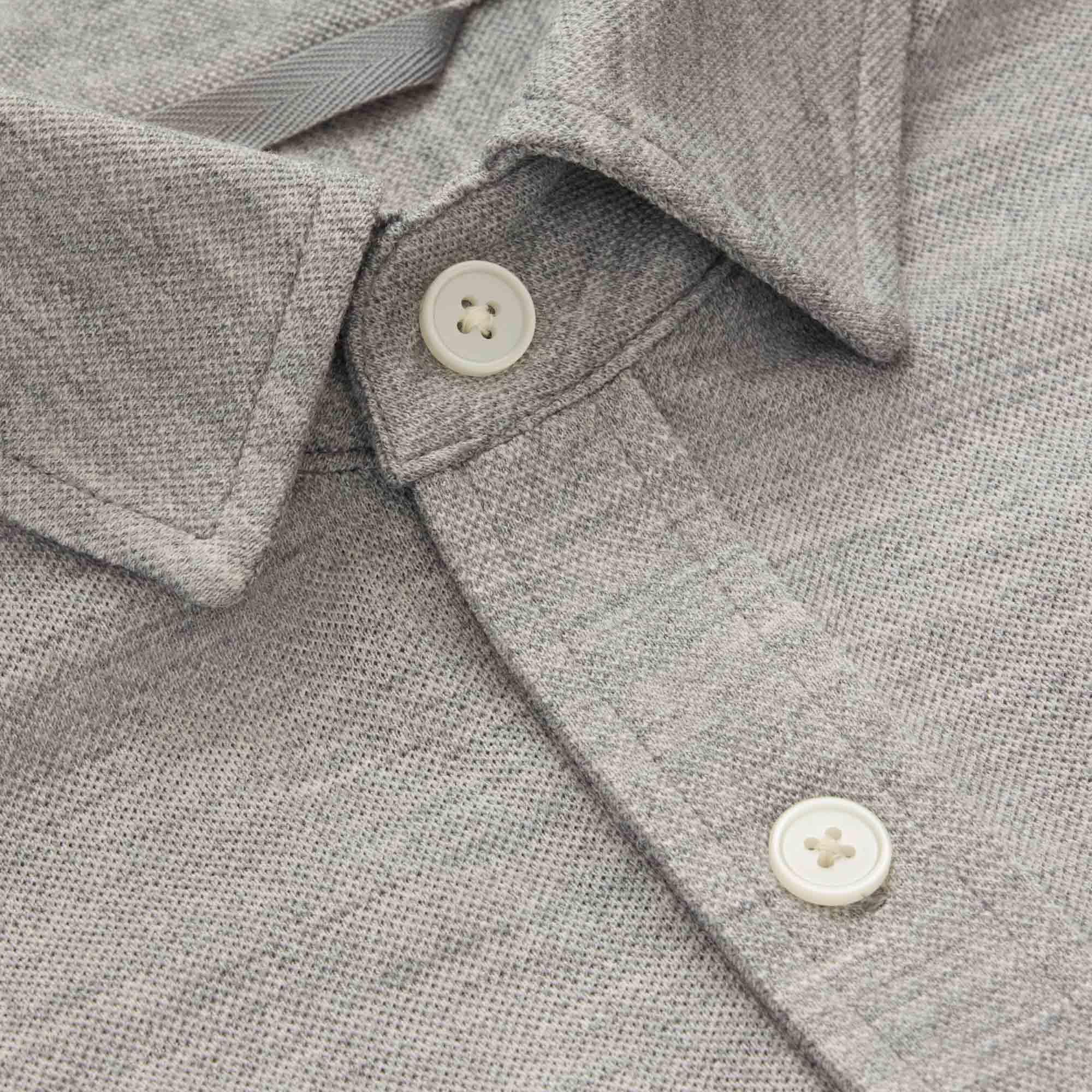 Merino Wool Pique Knit Button-down Shirt | Gray Heather Product Image