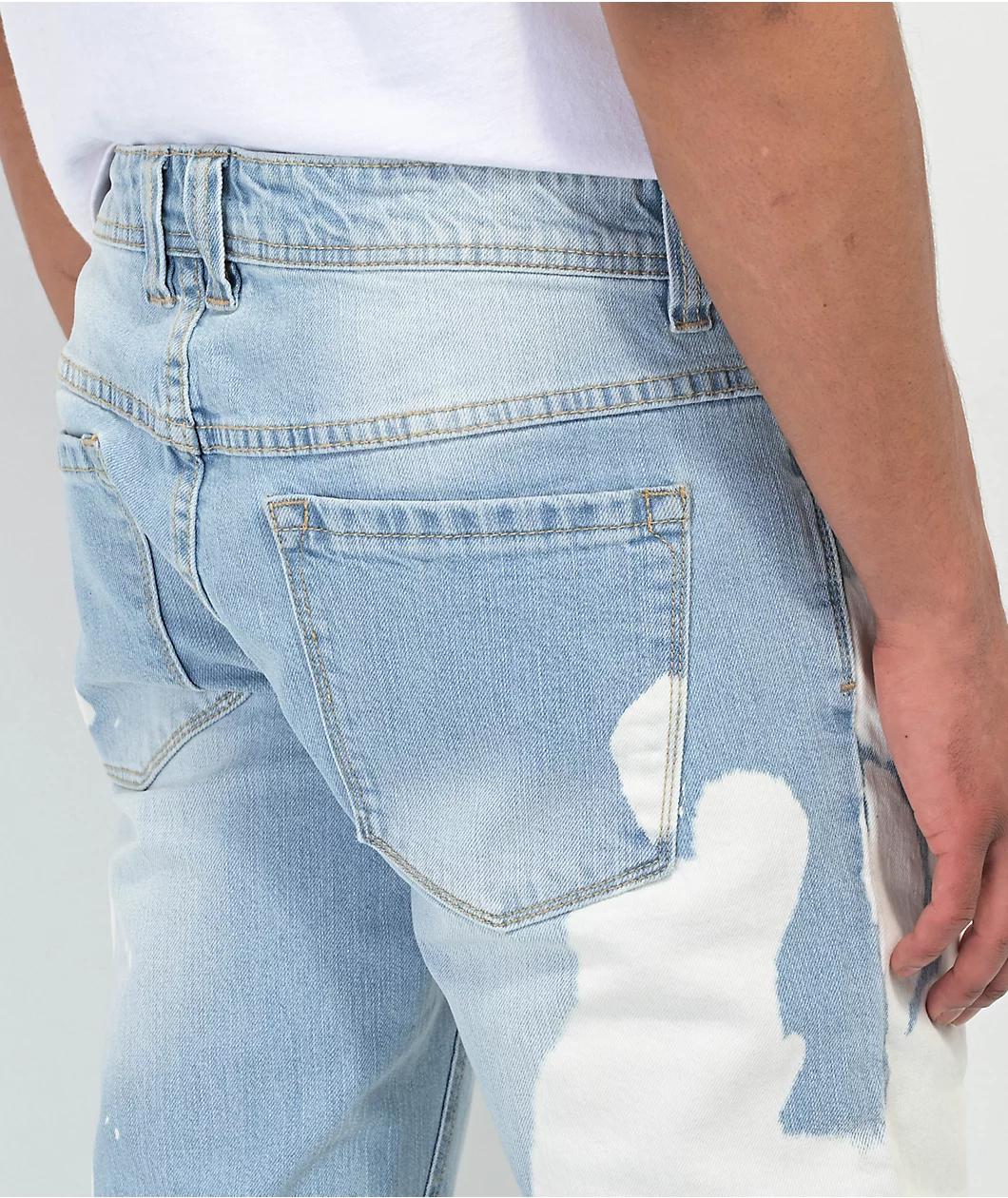 Ninth Hall Rogue Tapered Printed Smoke Skinny Jeans Product Image