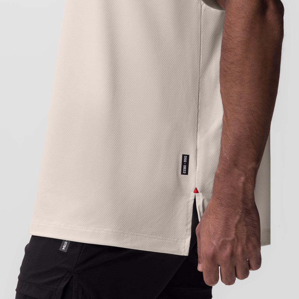 0822. AeroSilver® Oversized Tee - Beige "Box Logo" Male Product Image